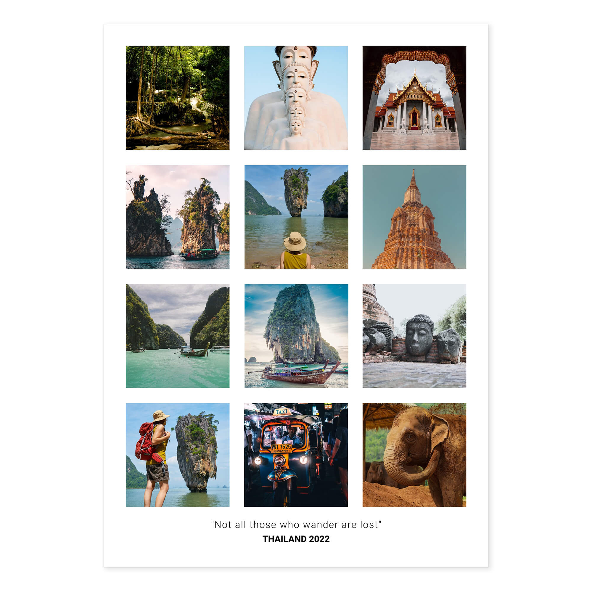 Thailand Map Photo Collage - Personalized Travel Souvenir outlet Gift - Custom Photo Collage Made with Your Pictures!