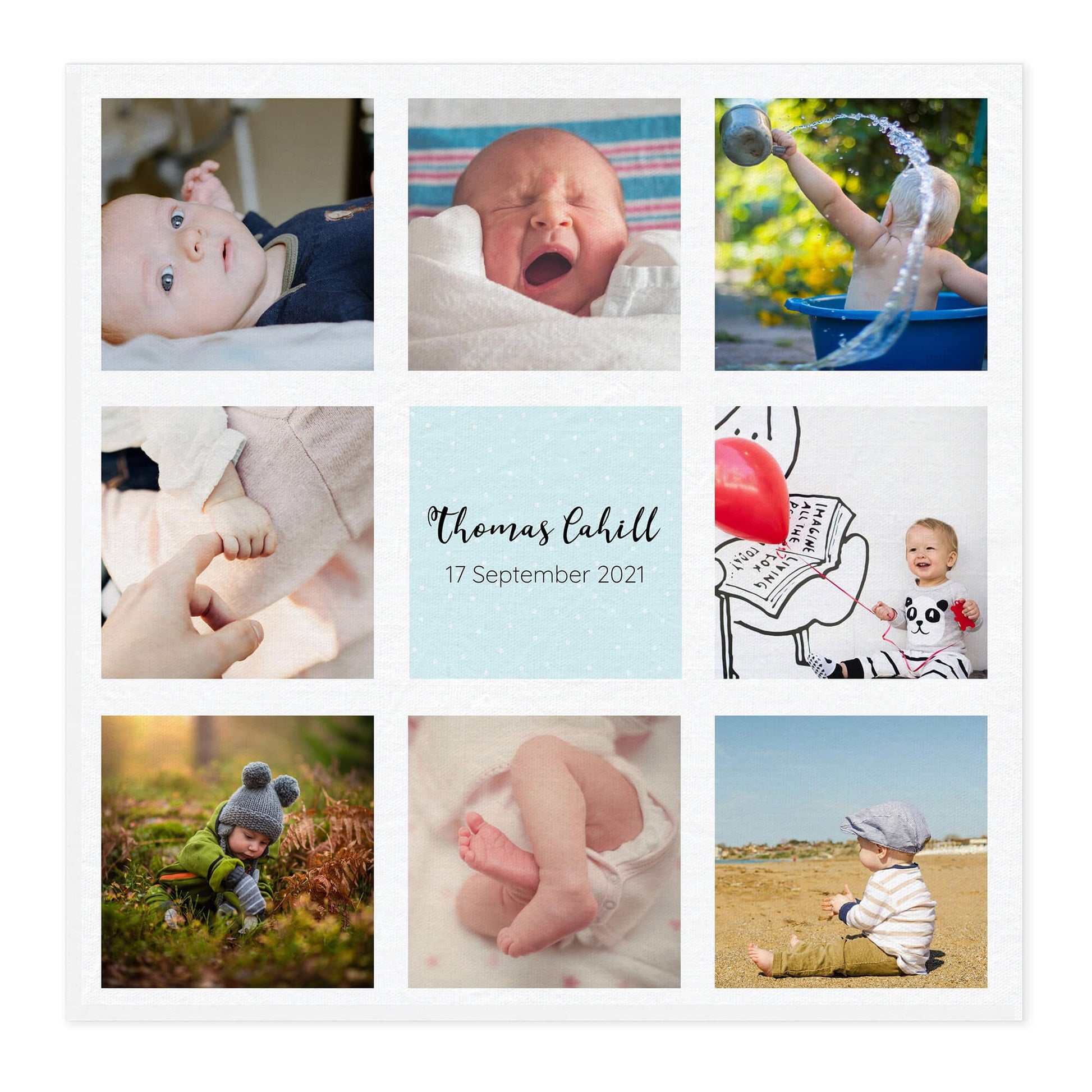 New baby personalised photo canvas