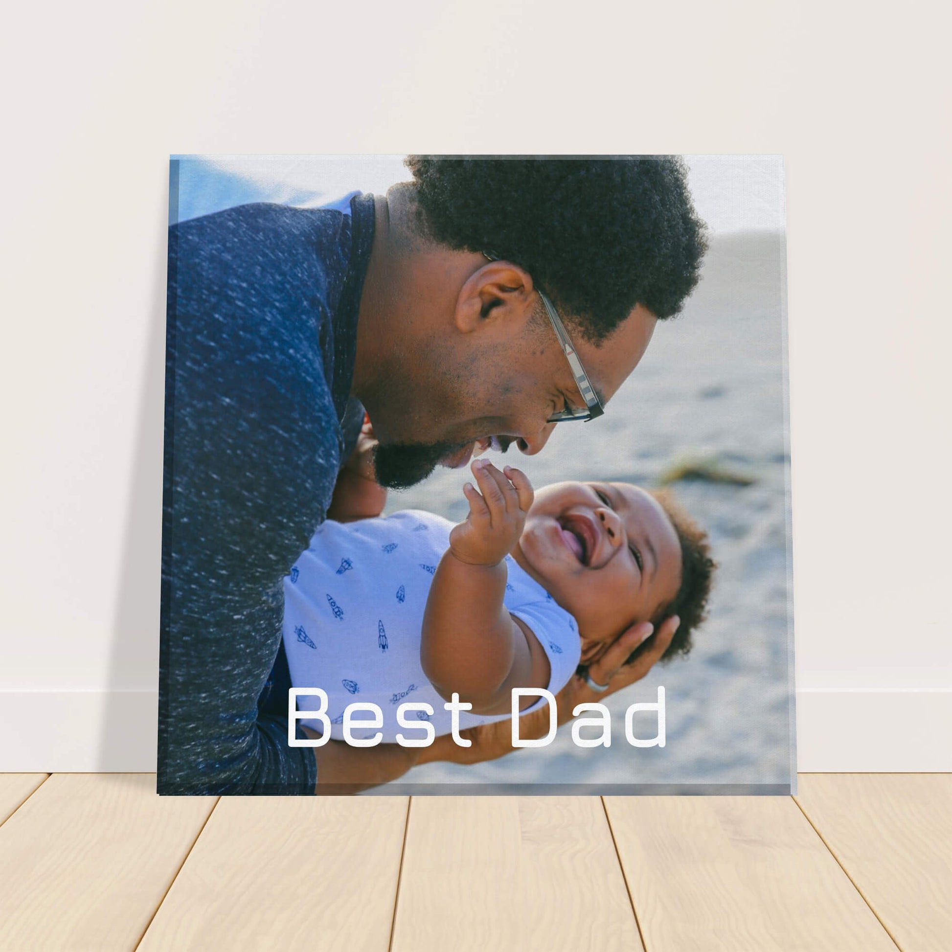 Best dad canvas against wall