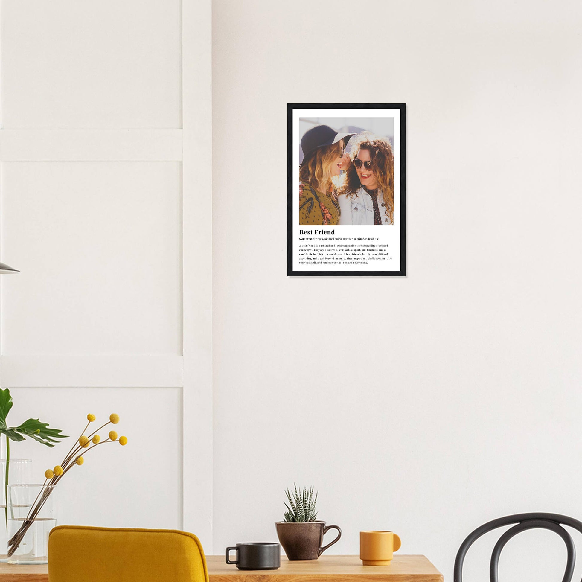 Best friend dictionary definition print in black frame 12x18 inches