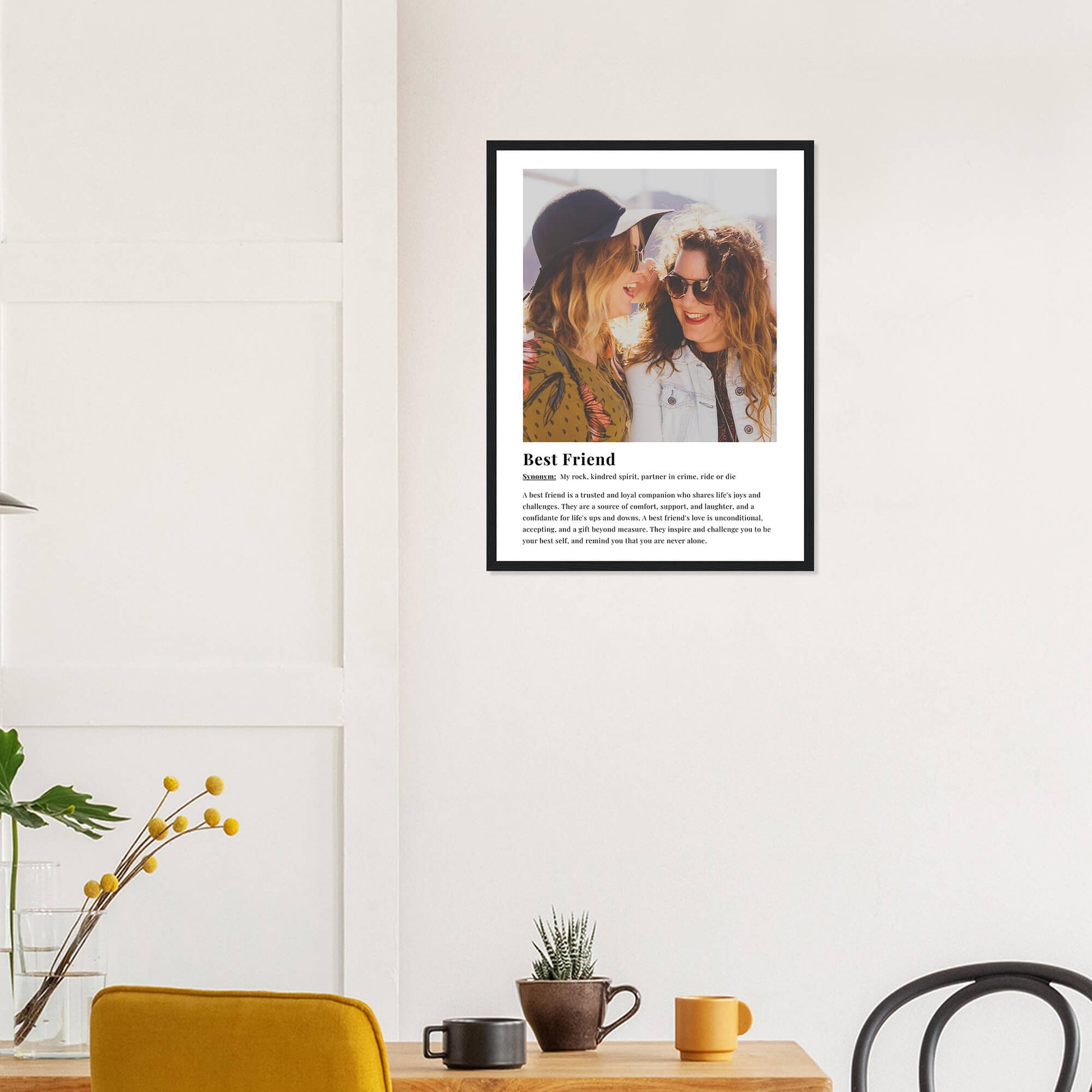 Best friend dictionary definition print in black frame 18x24 inches