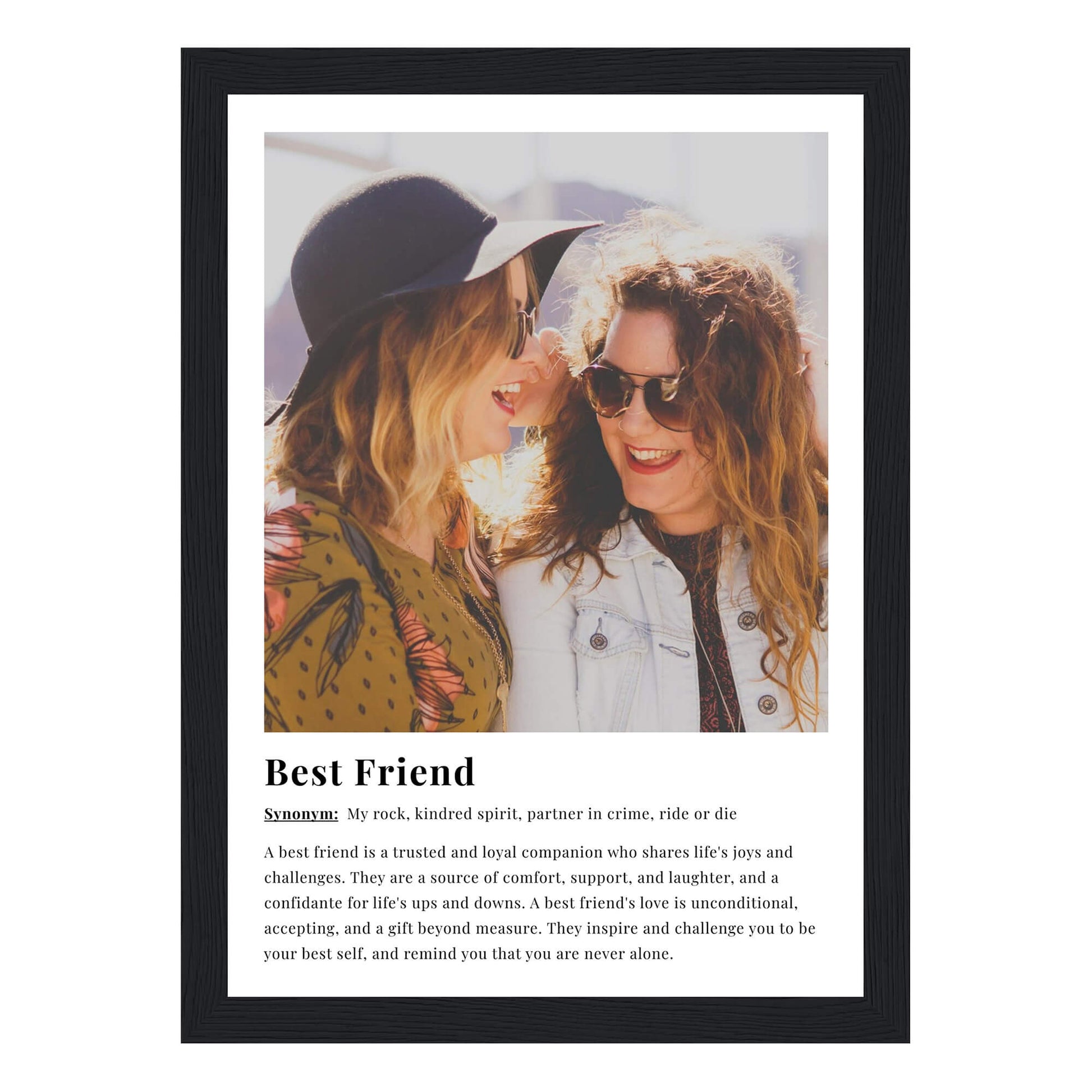 Best friend dictionary definition personalised framed print