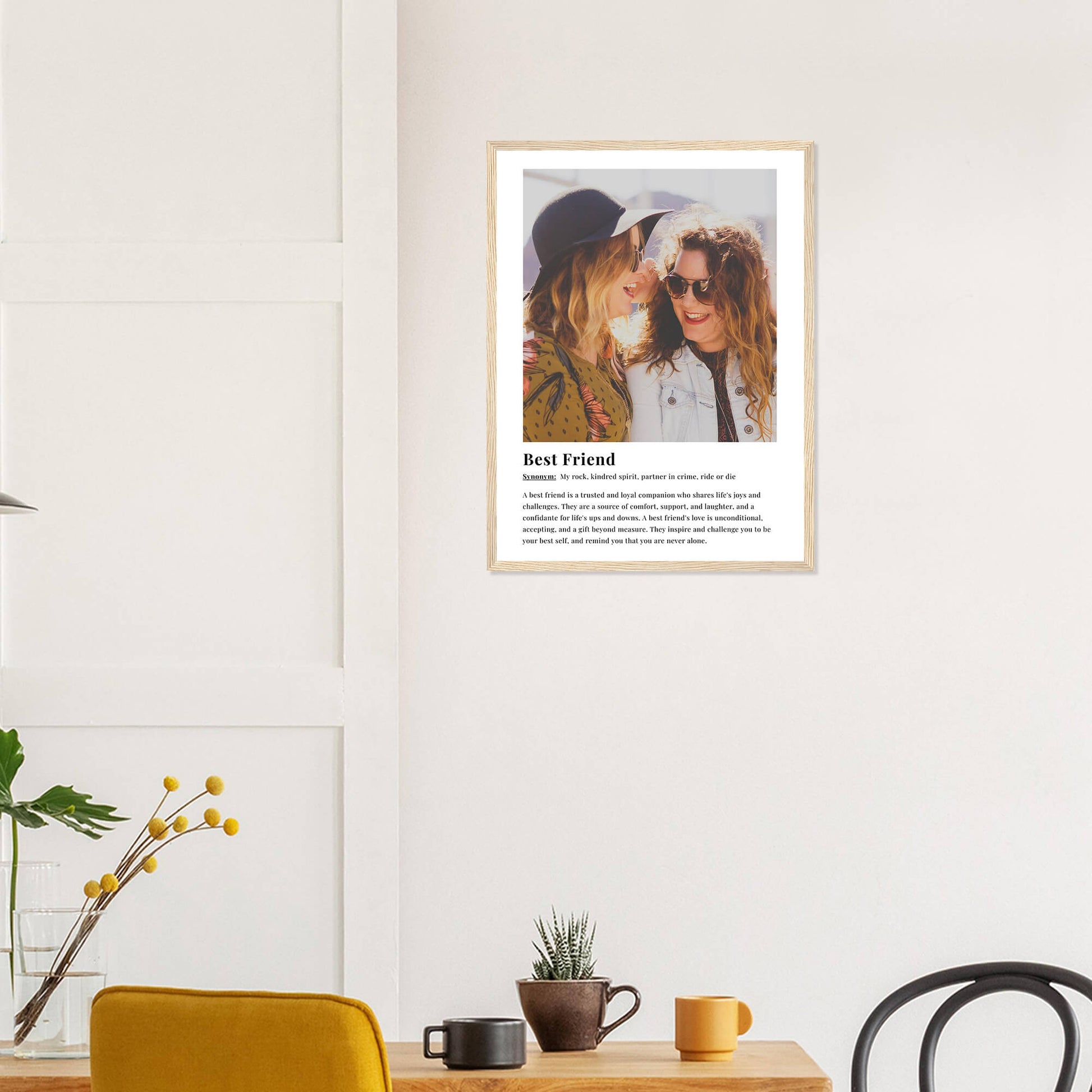 Best friend dictionary definition print in wood frame 18x24 inches