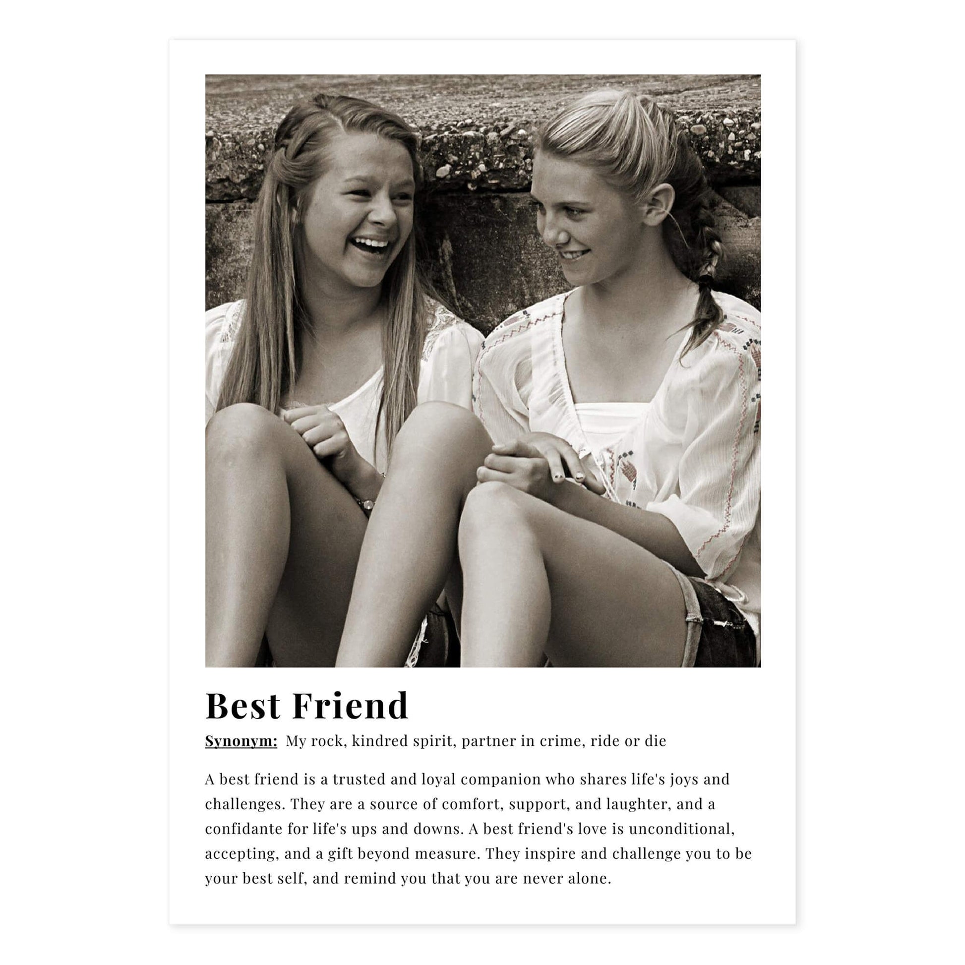 Best friend dictionary definition poster - personalised photo