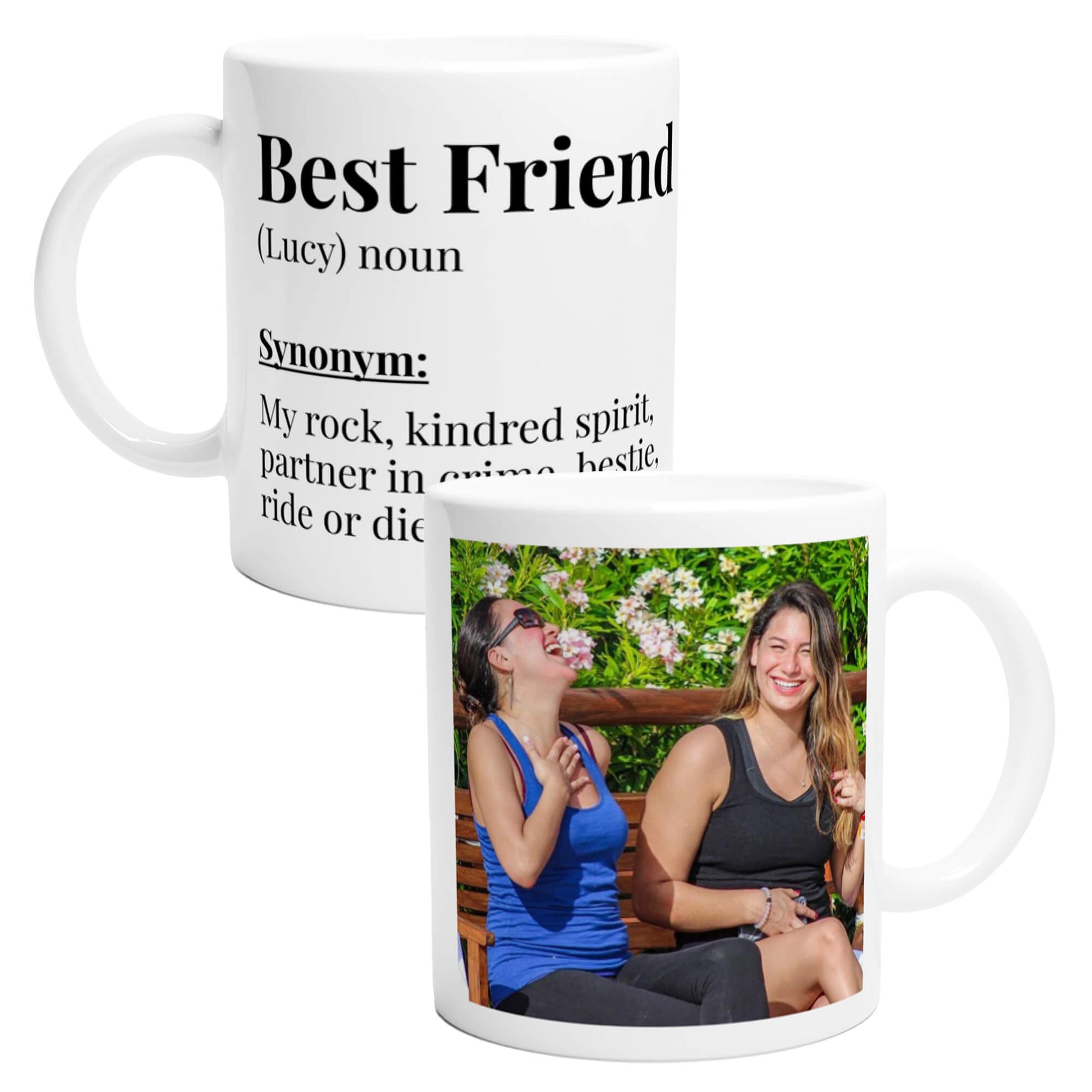 Best friend dictionary definition personalised photo mug