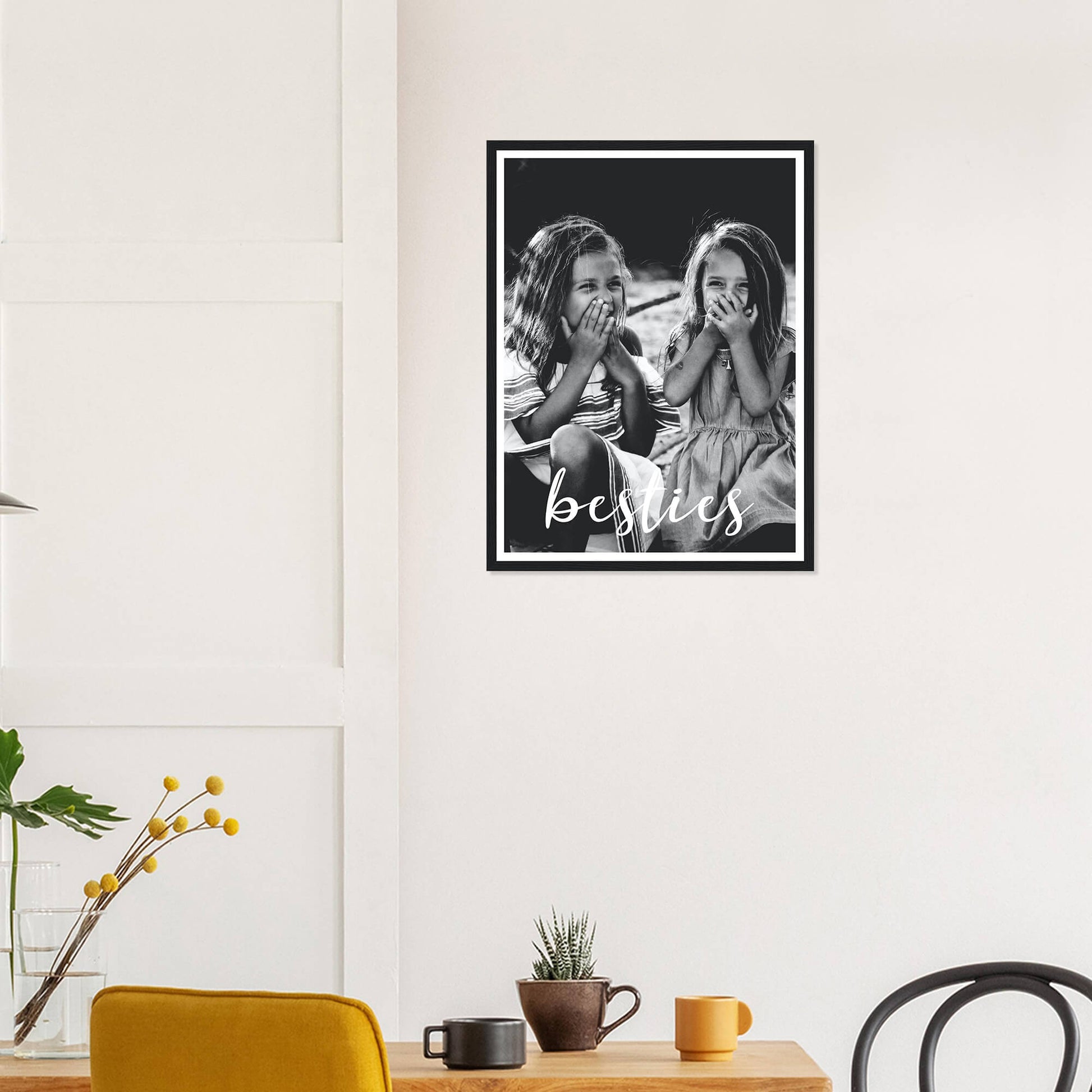 Besties personalised photo print in black frame 18x24 inches