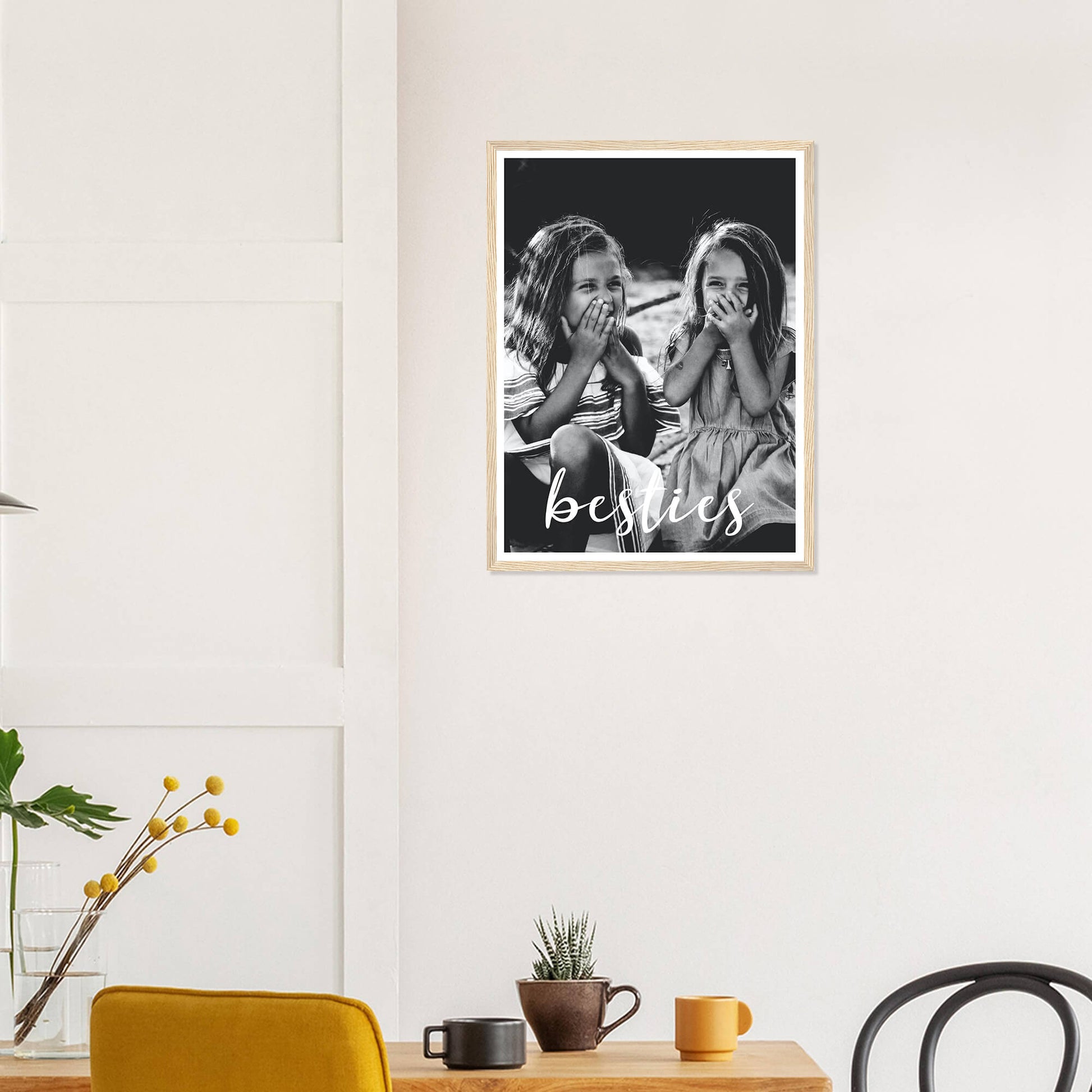 Besties personalised photo print in wood frame 18x24 inches