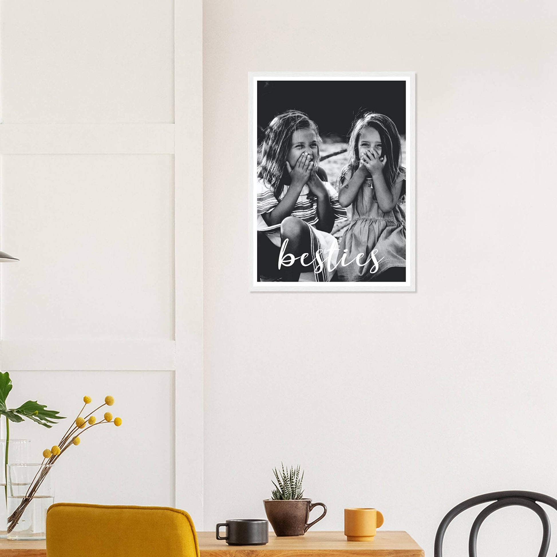 Besties personalised photo print in white frame 18x24 inches