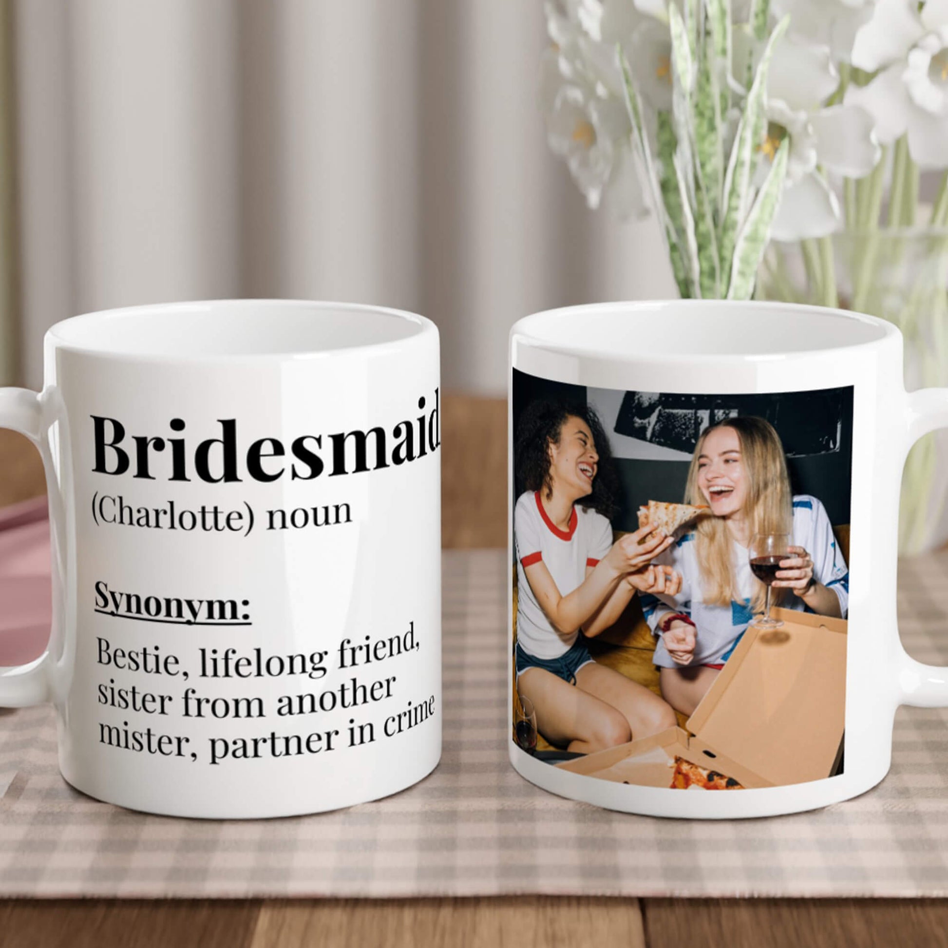 Bridesmaid dictionary definition mug - lifestyle image