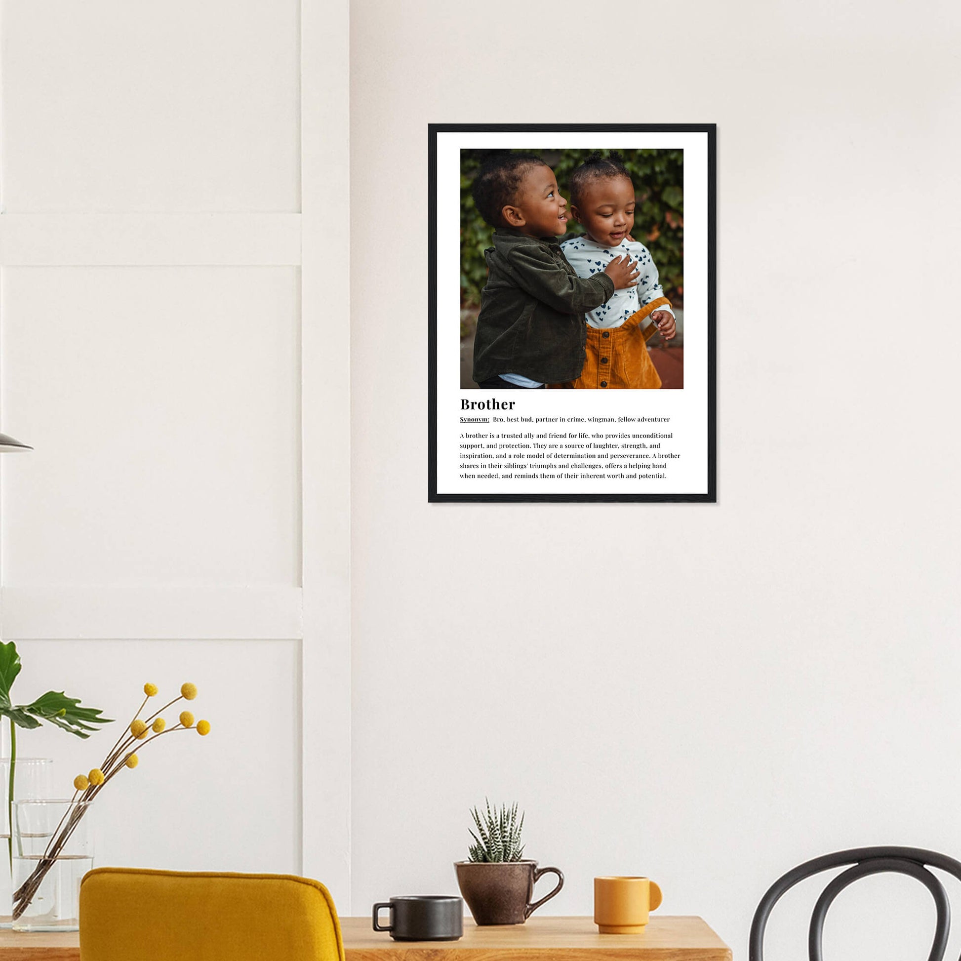 Brother dictionary definition print in black frame 18x24 inches