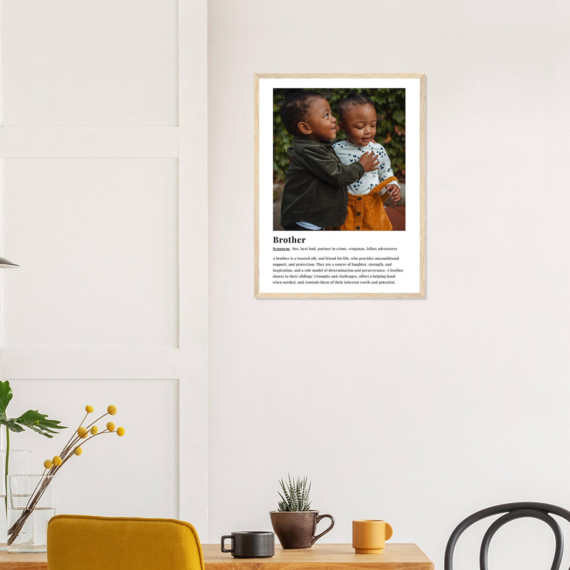 Brother dictionary definition print in wood frame 18x24 inches