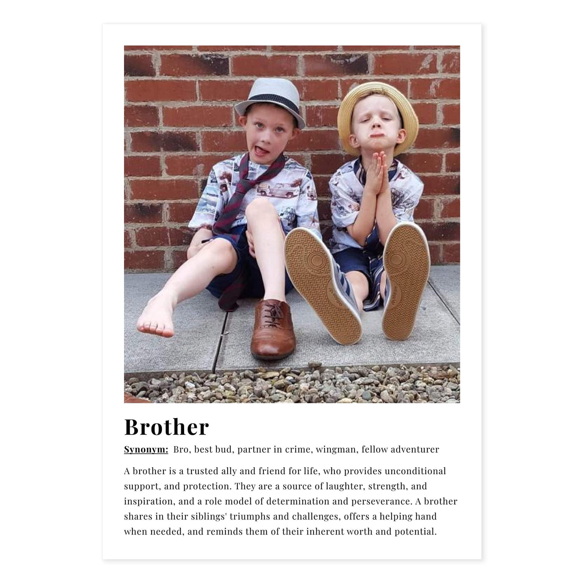 Brother dictionary definition poster - personalised photo