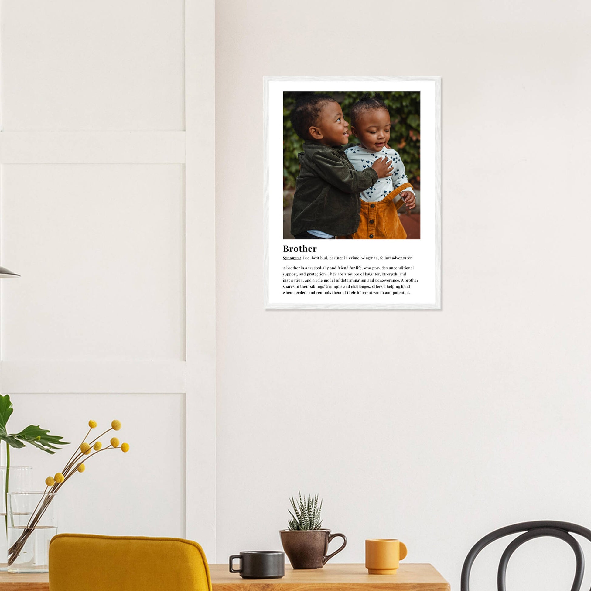 Brother dictionary definition print in white frame 18x24 inches