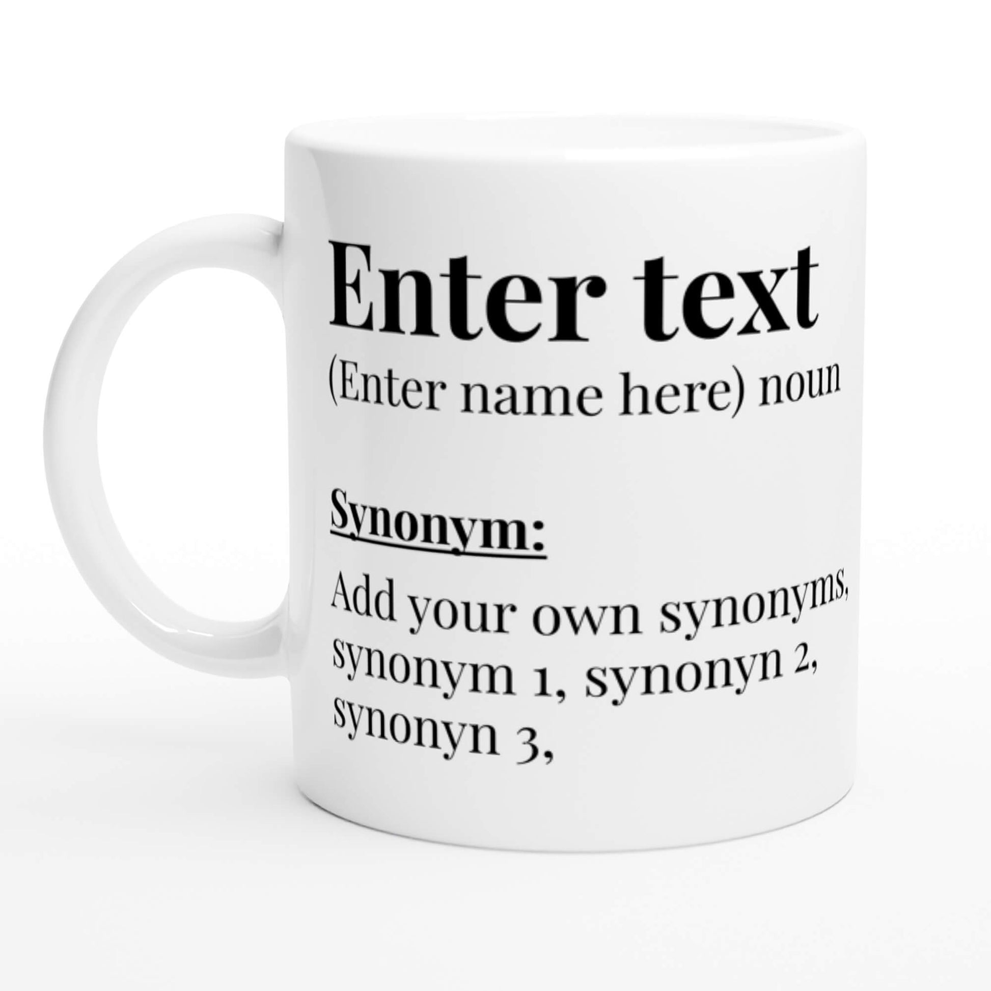 Create your own dictionary definition mug - text preview