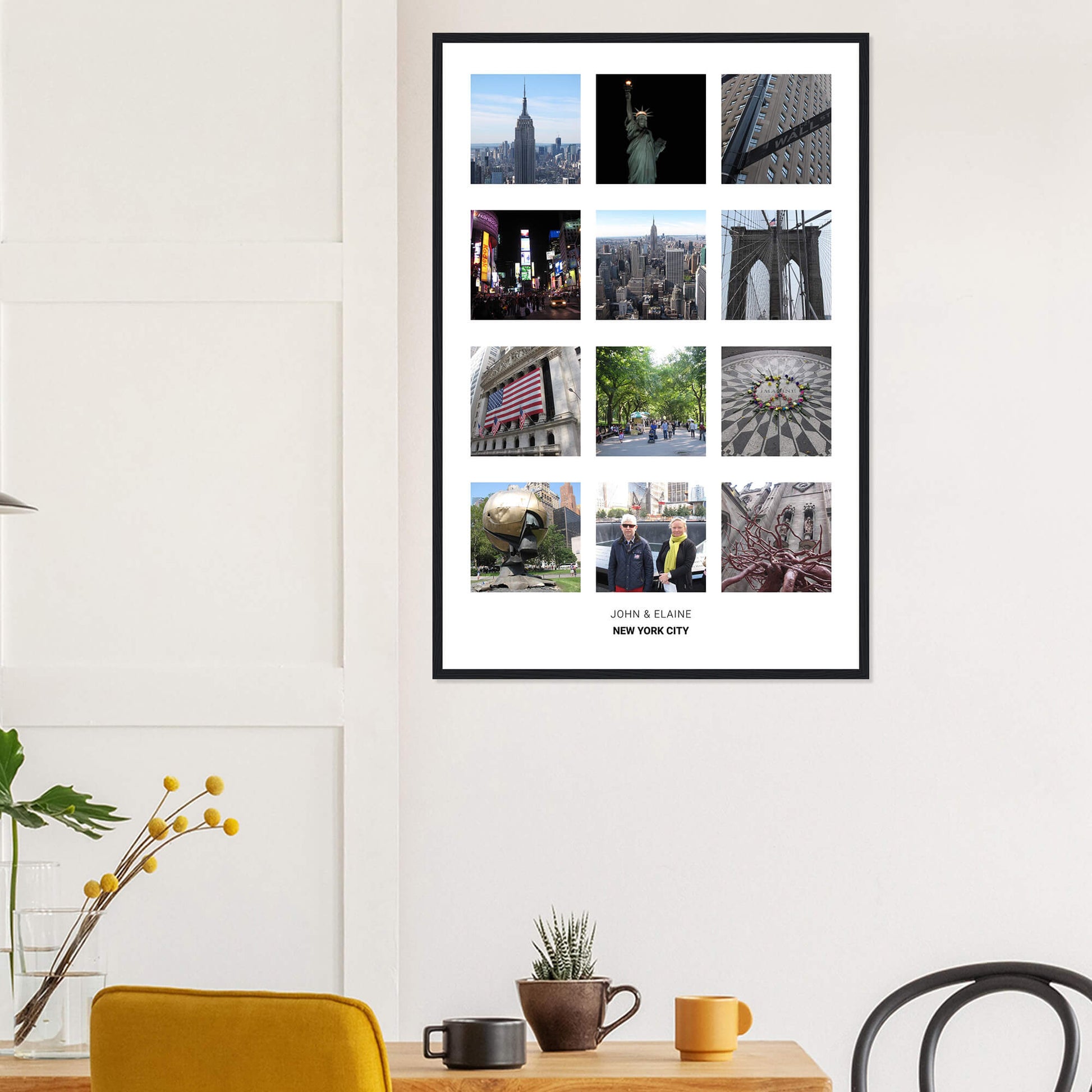 Create your own photo print in black frame 24x36 inches