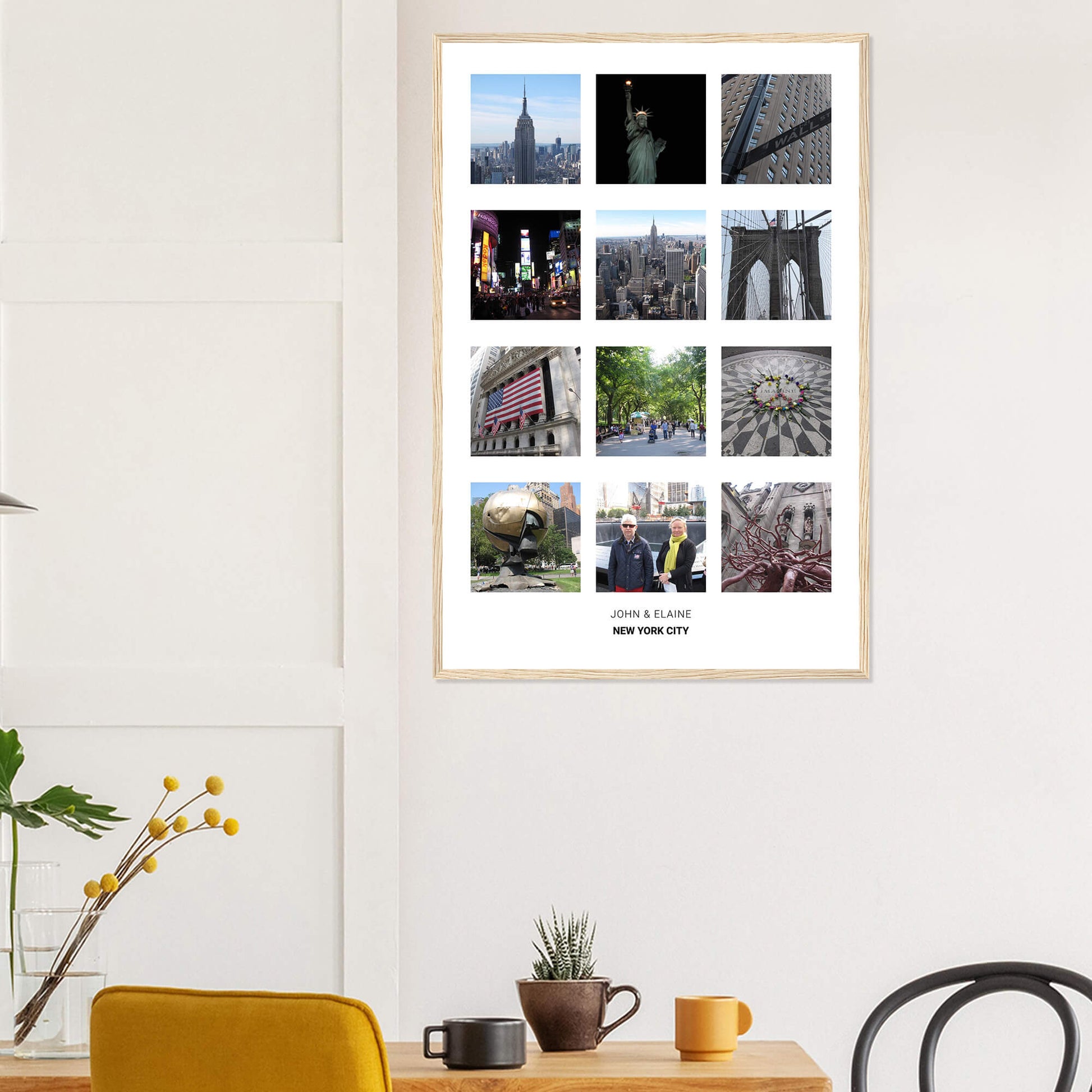 Create your own photo print in wood frame 24x36 inches