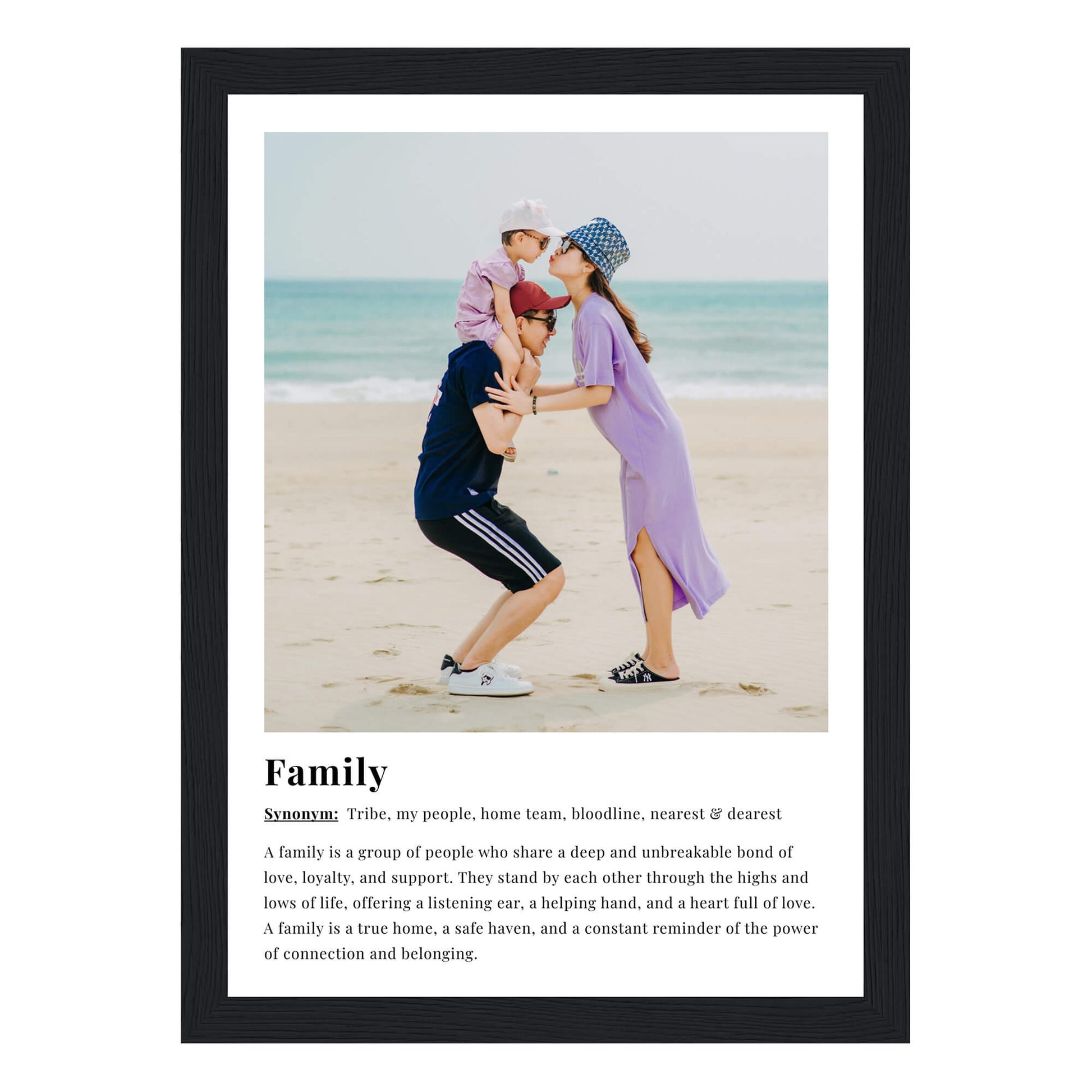 Family dictionary definition personalised framed print