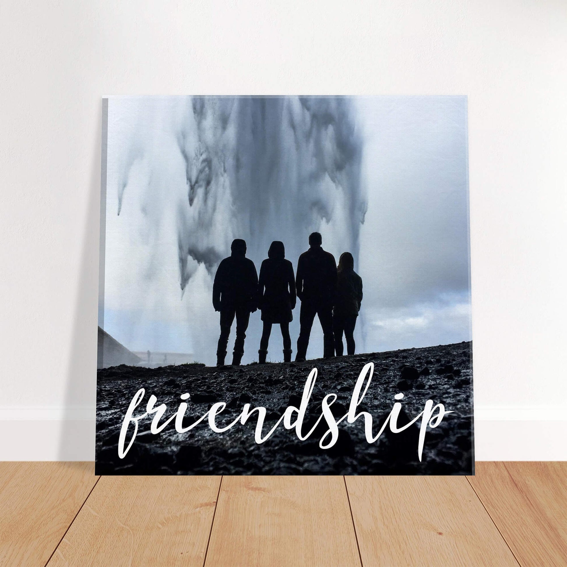 Friendship canvas against wall