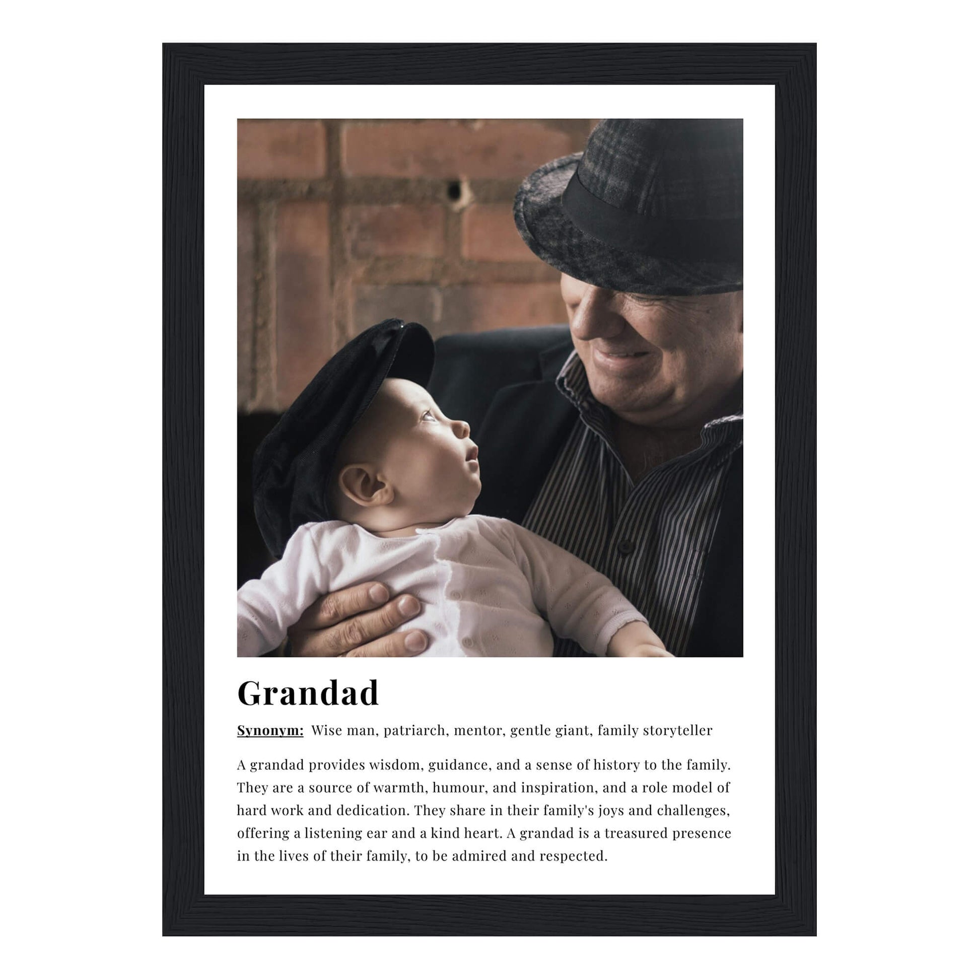 Grandad dictionary definition personalised framed print