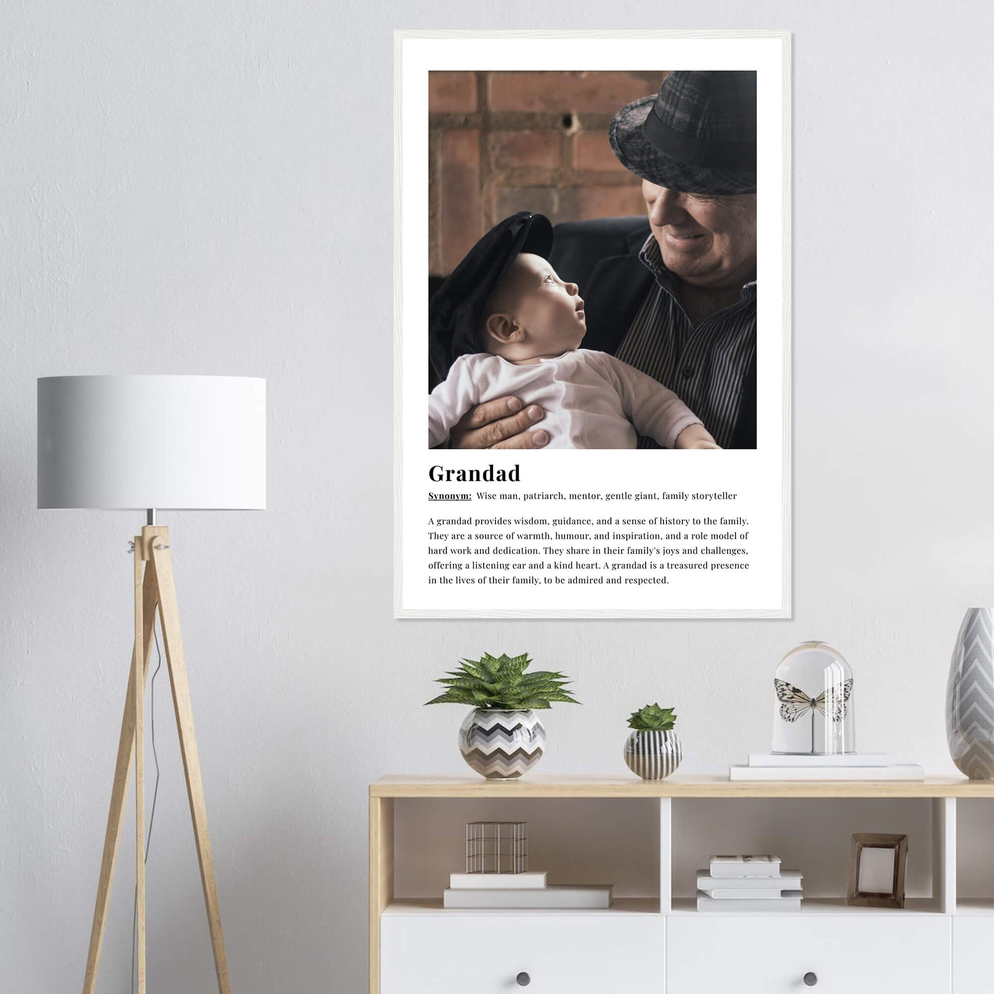 Grandad dictionary definition print in white frame 24x36 inches