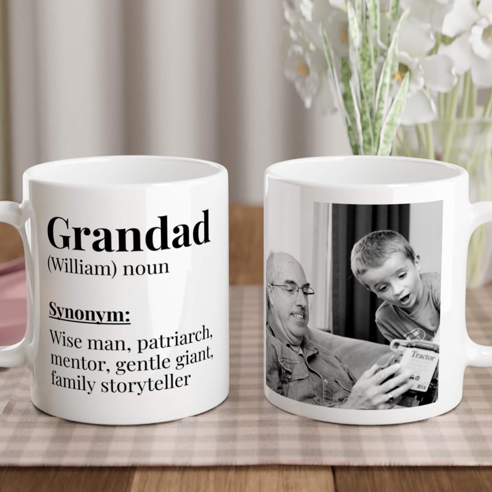 Grandad dictionary definition mug - lifestyle image