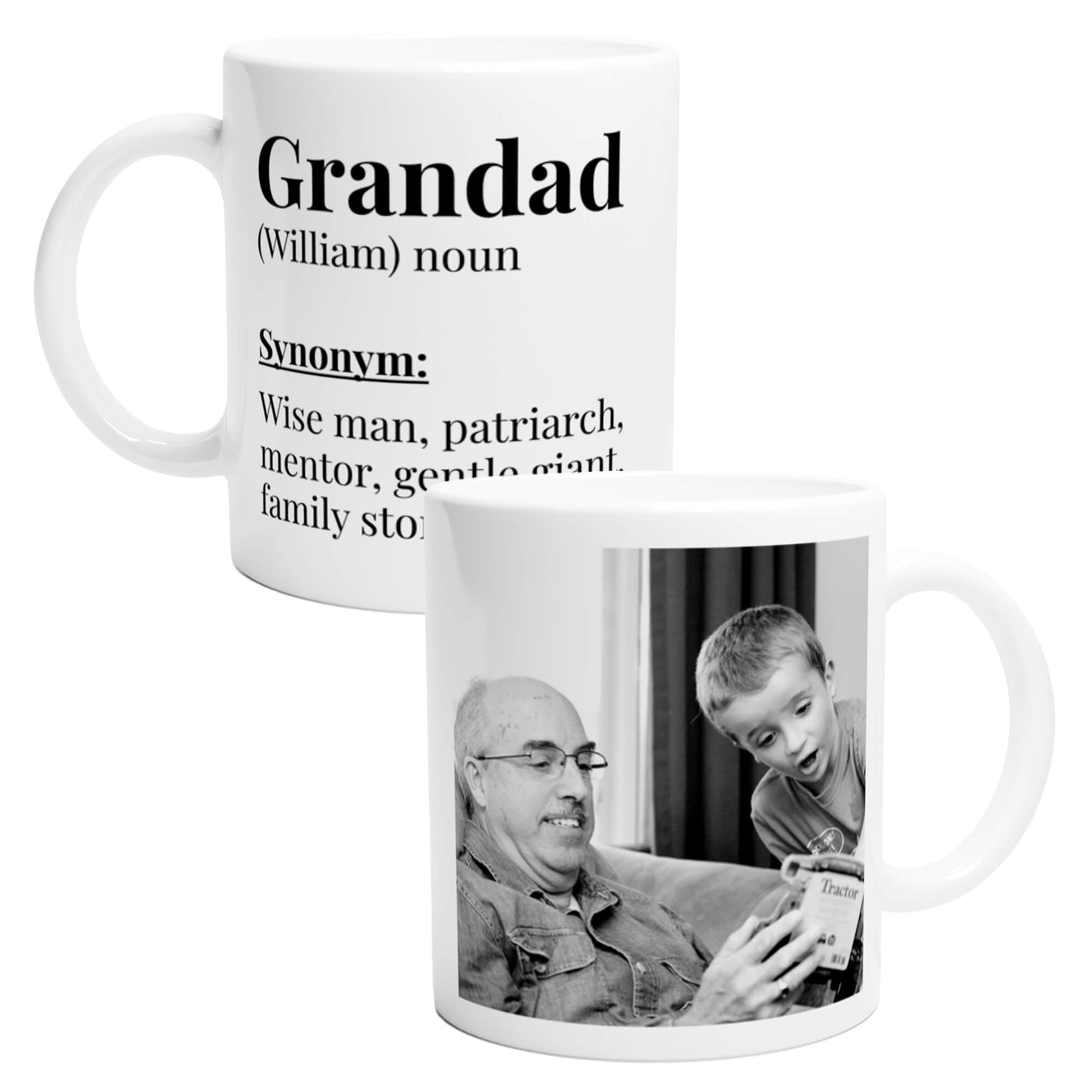 Grandad dictionary definition personalised photo mug 