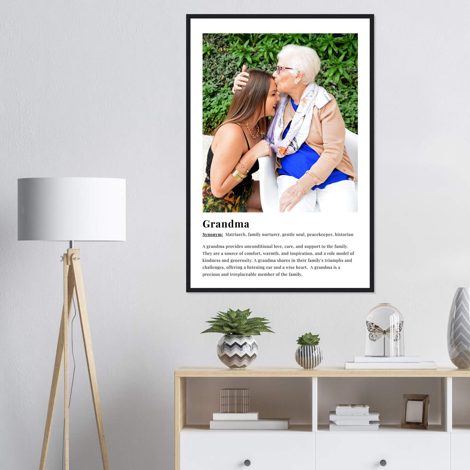 Grandma dictionary definition print in black frame 24x36 inches