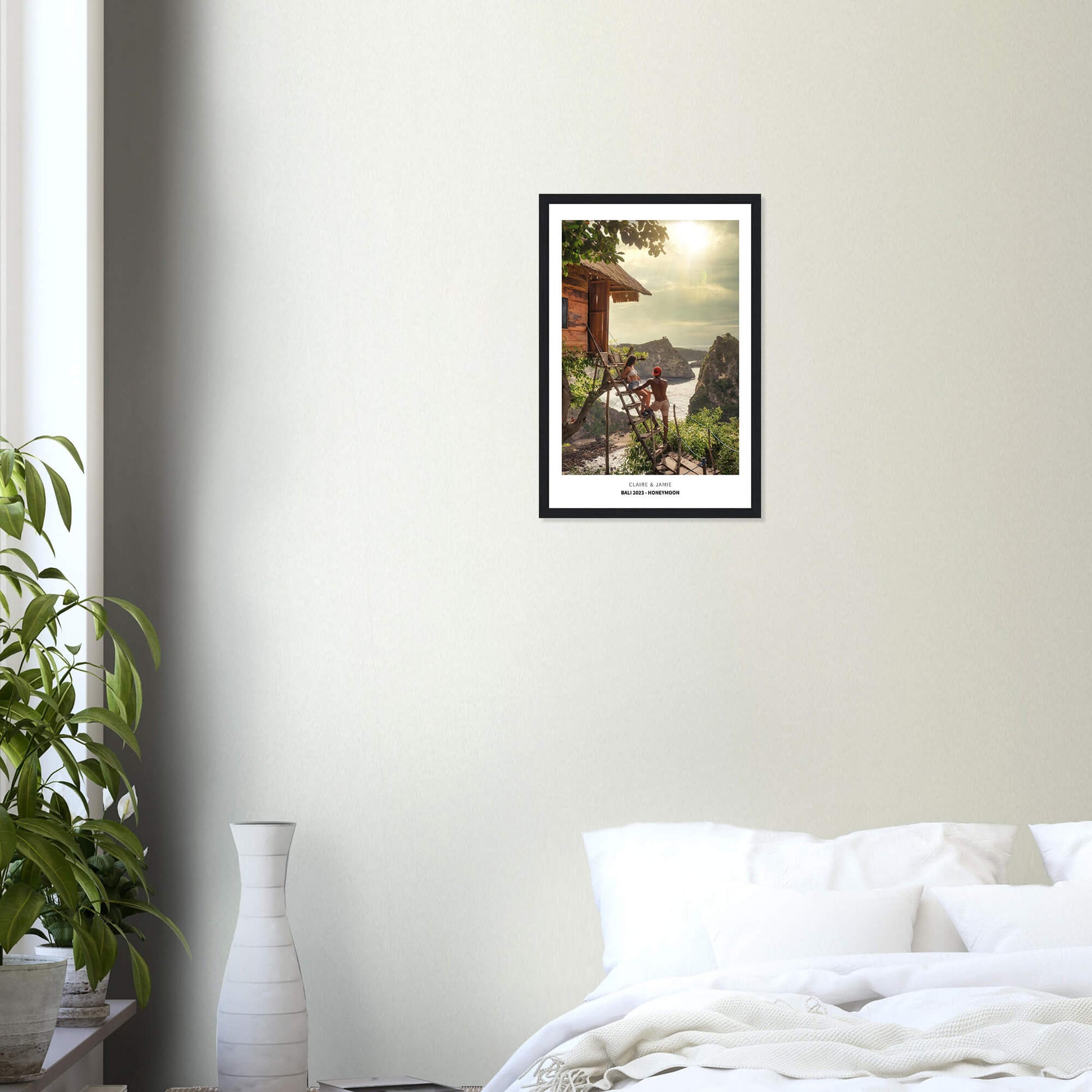 Holiday destination photo print in black frame 12x18 inches