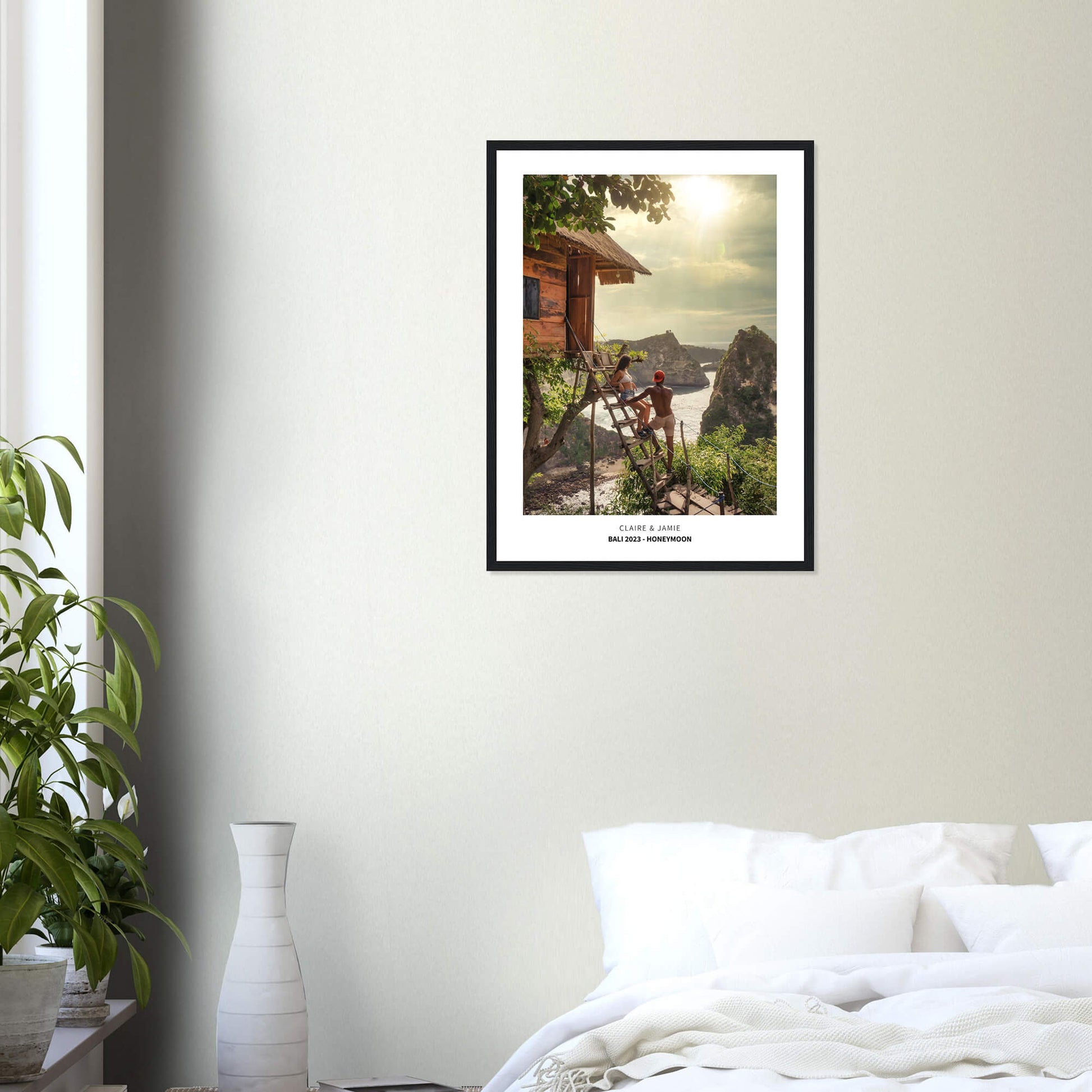 Holiday destination photo print in black frame 18x24 inches