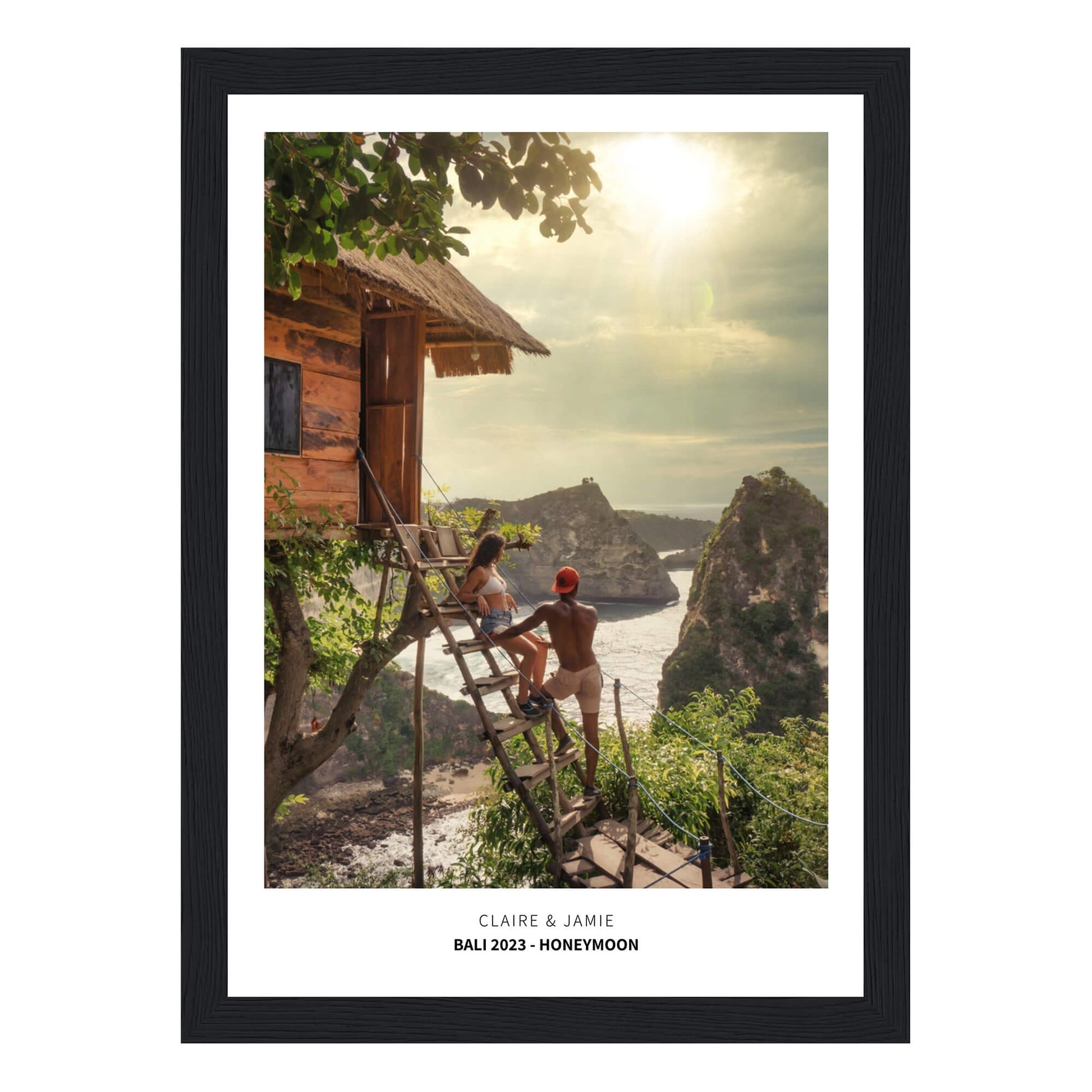 Holiday destination personalised framed print