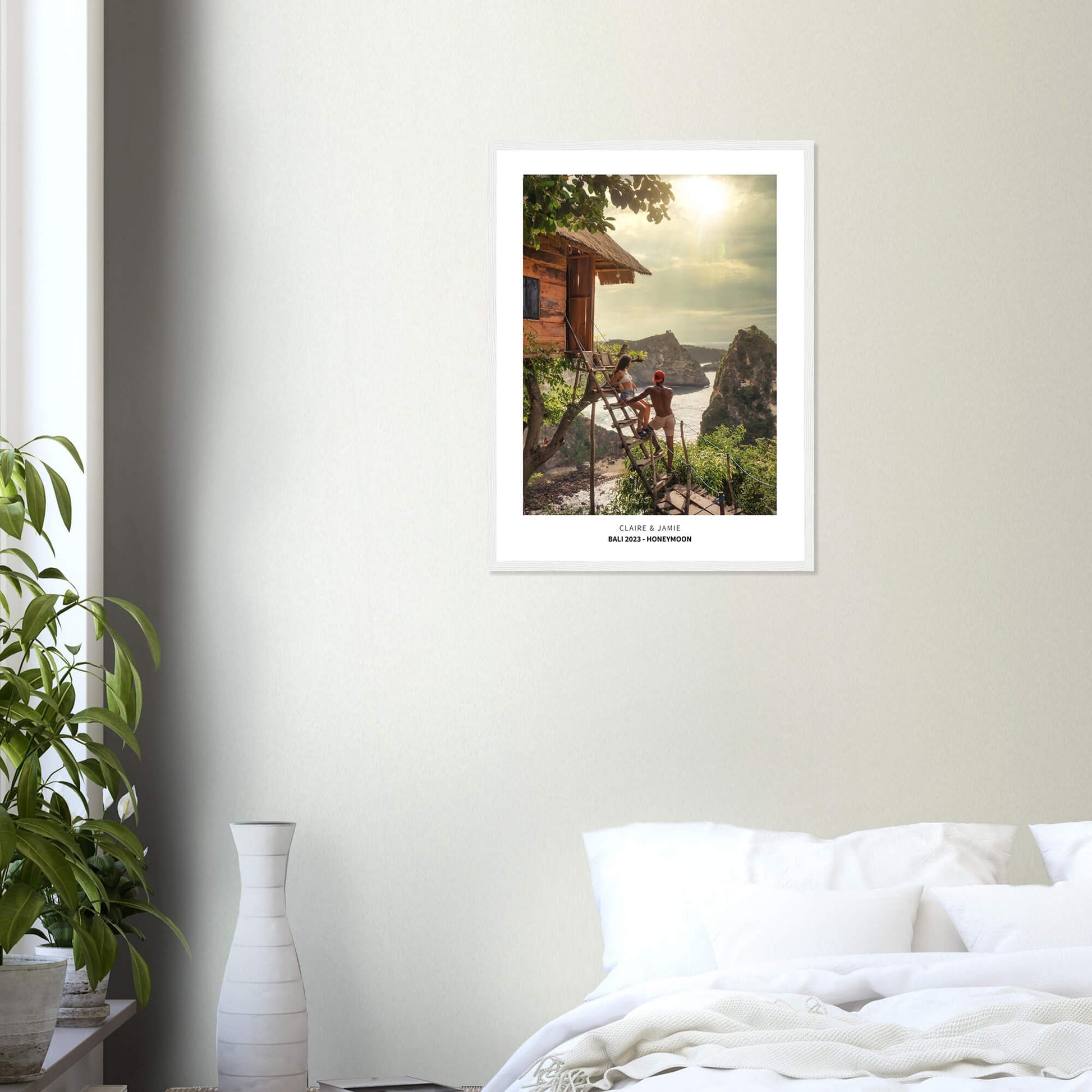 Holiday destination photo print in white frame 18x24 inches