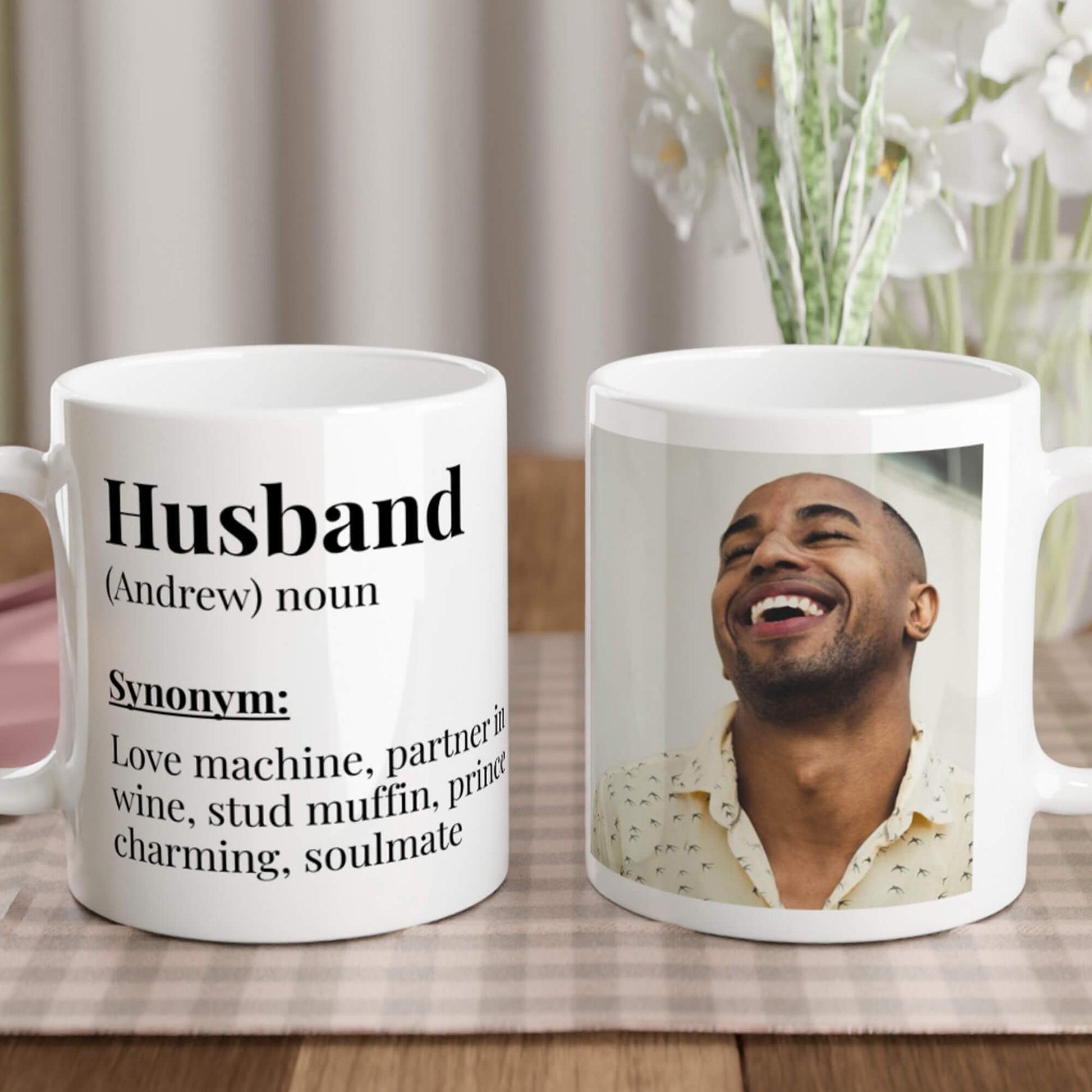 Husband dictionary definition mug - lifestyle image