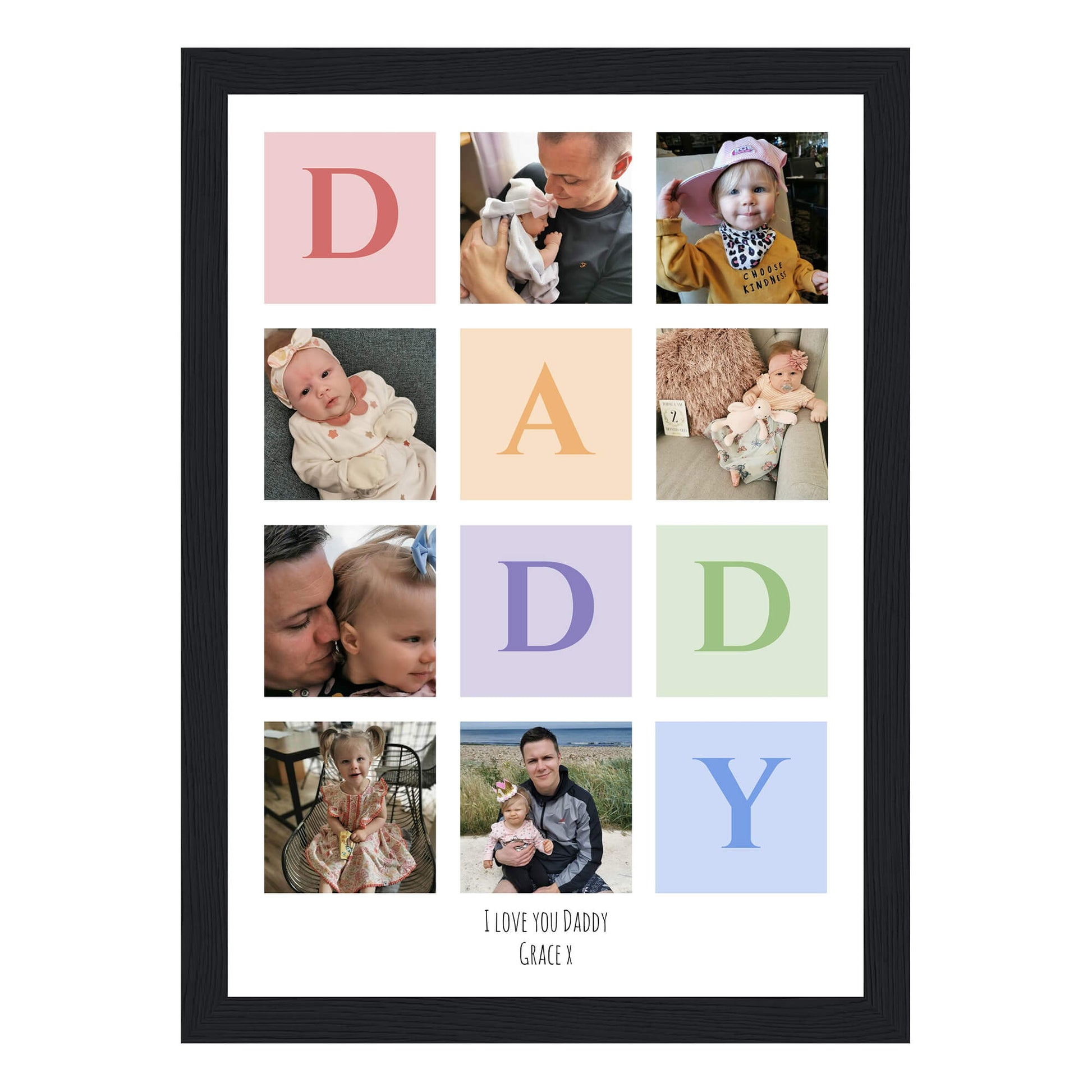 I love you Daddy photo collage framed print