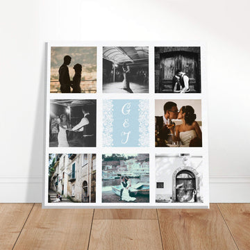 Personalised initials photo collage canvas