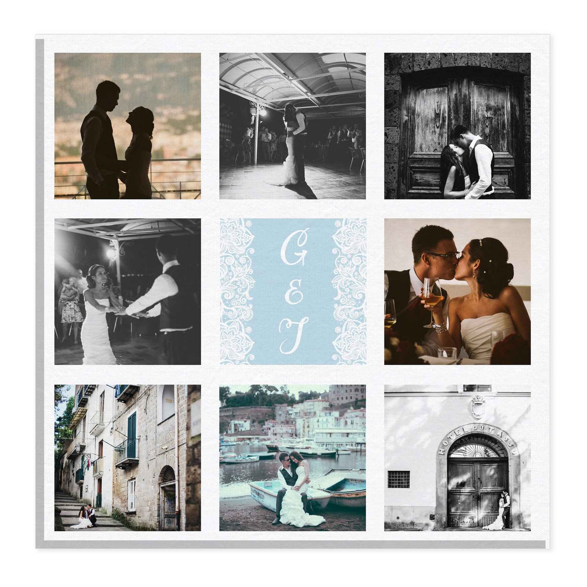 Initials personalised photo canvas