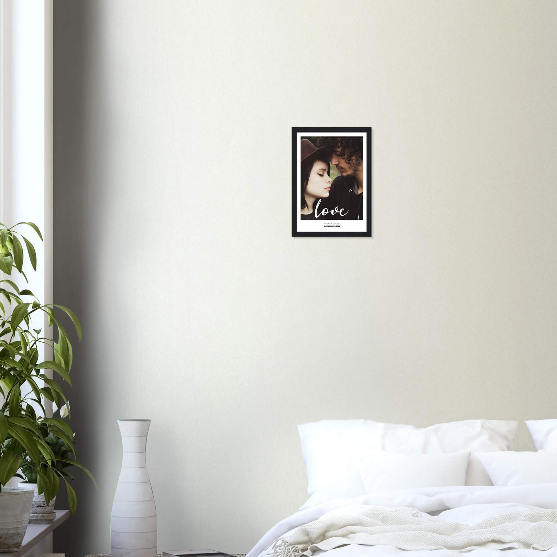 Love personalised photo print in black frame 8x12 inches