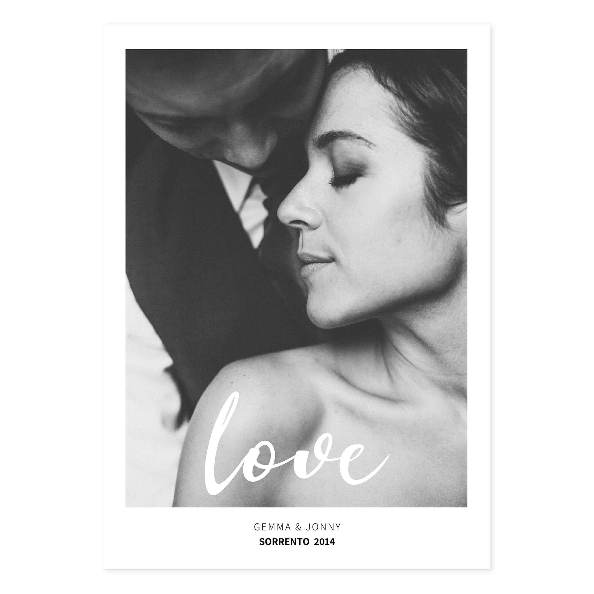 Personalised love poster - text & photo upload