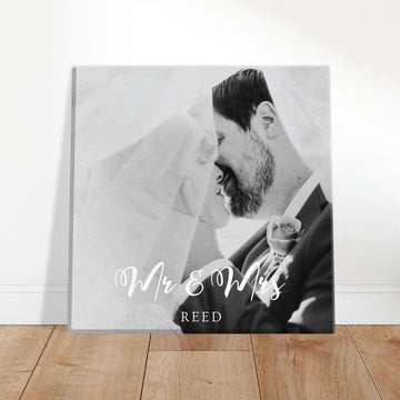 Mr & Mrs personalised wedding canvas