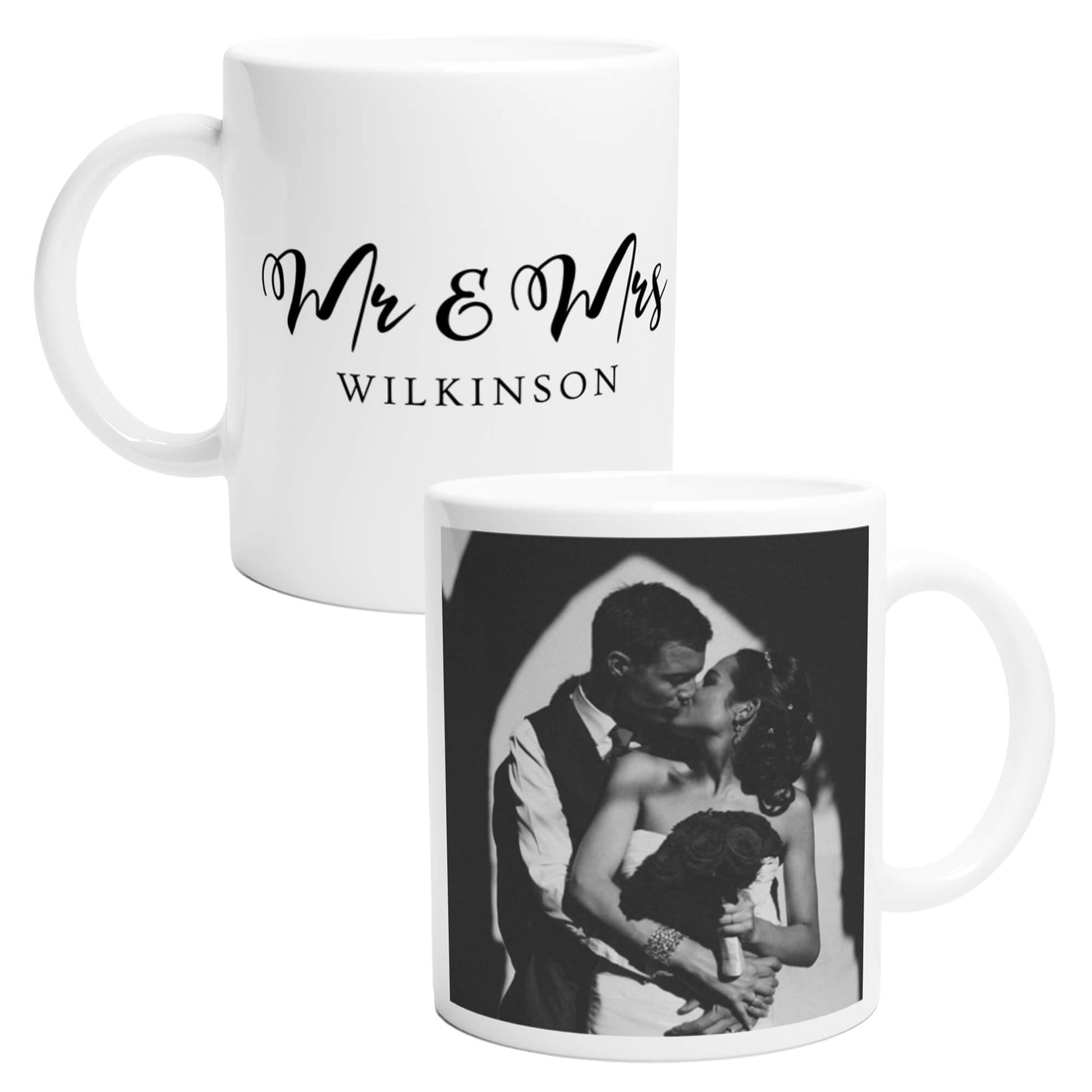 Mr & Mrs personalised wedding photo mug