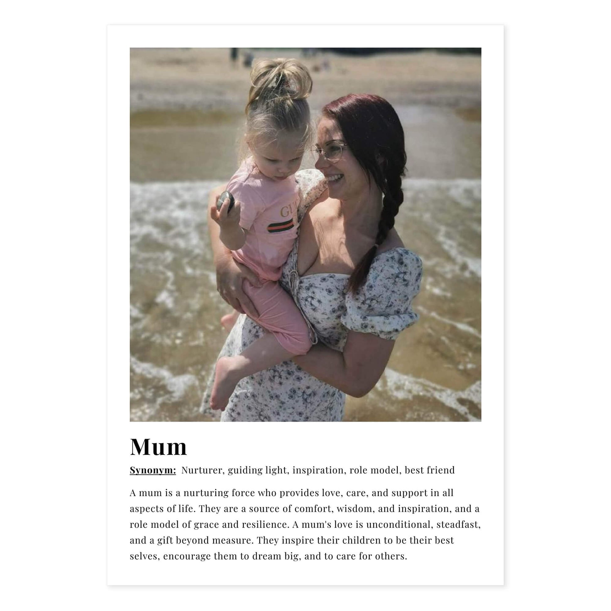 Mum dictionary definition poster - personalised photo