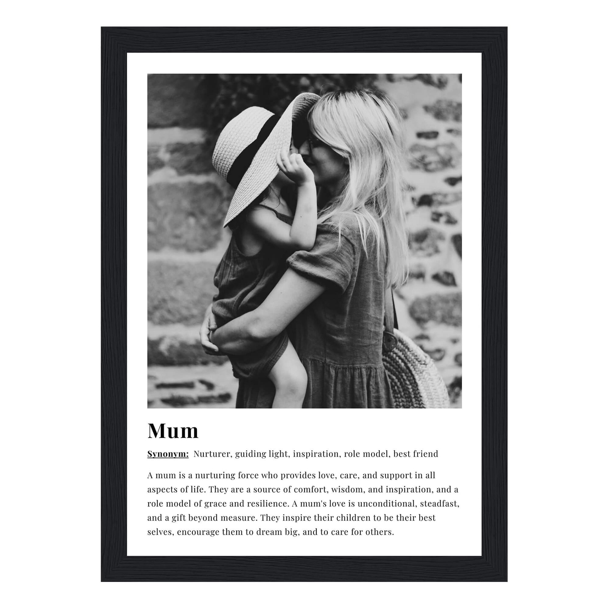 Mum dictionary definition personalised framed print