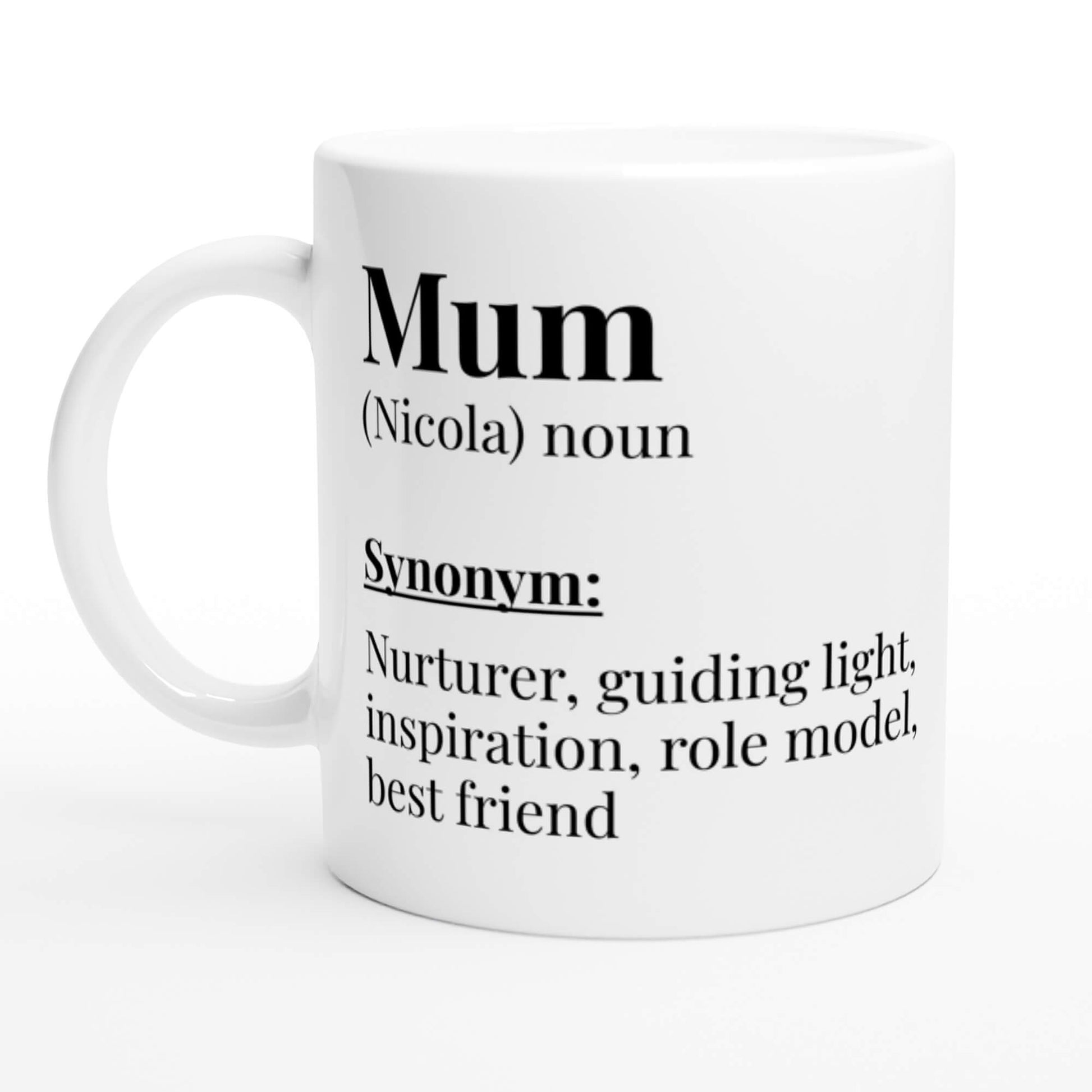 Mum dictionary definition mug - text preview