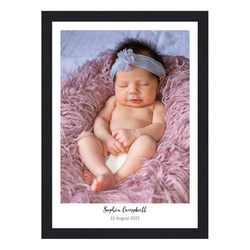 New baby personalised framed print