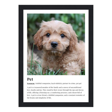 Pet dictionary definition framed print