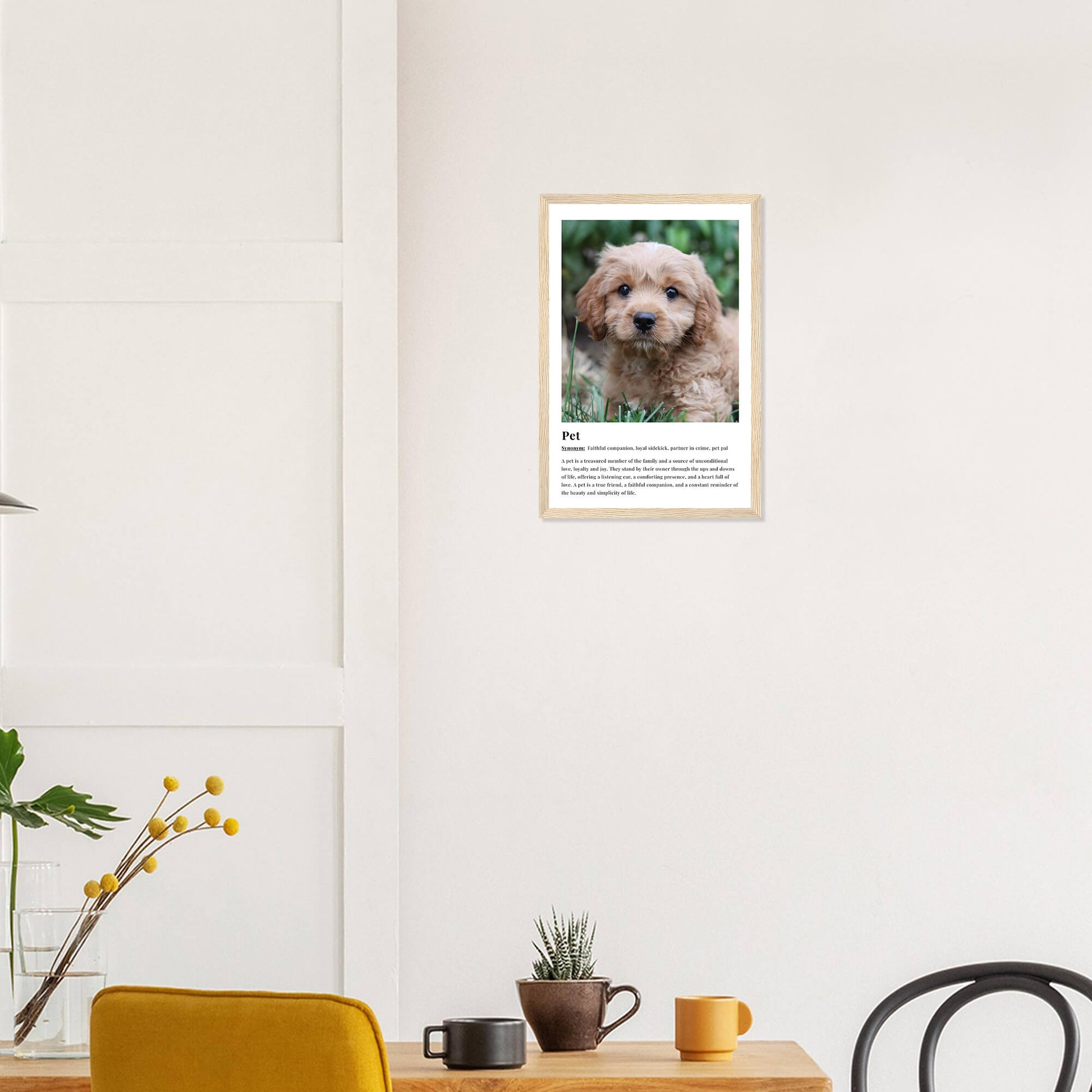 Pet dictionary definition print in wood frame 12x18 inches