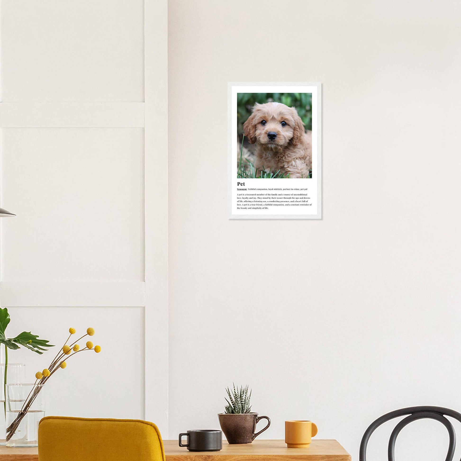 Pet dictionary definition print in white frame 12x18 inches