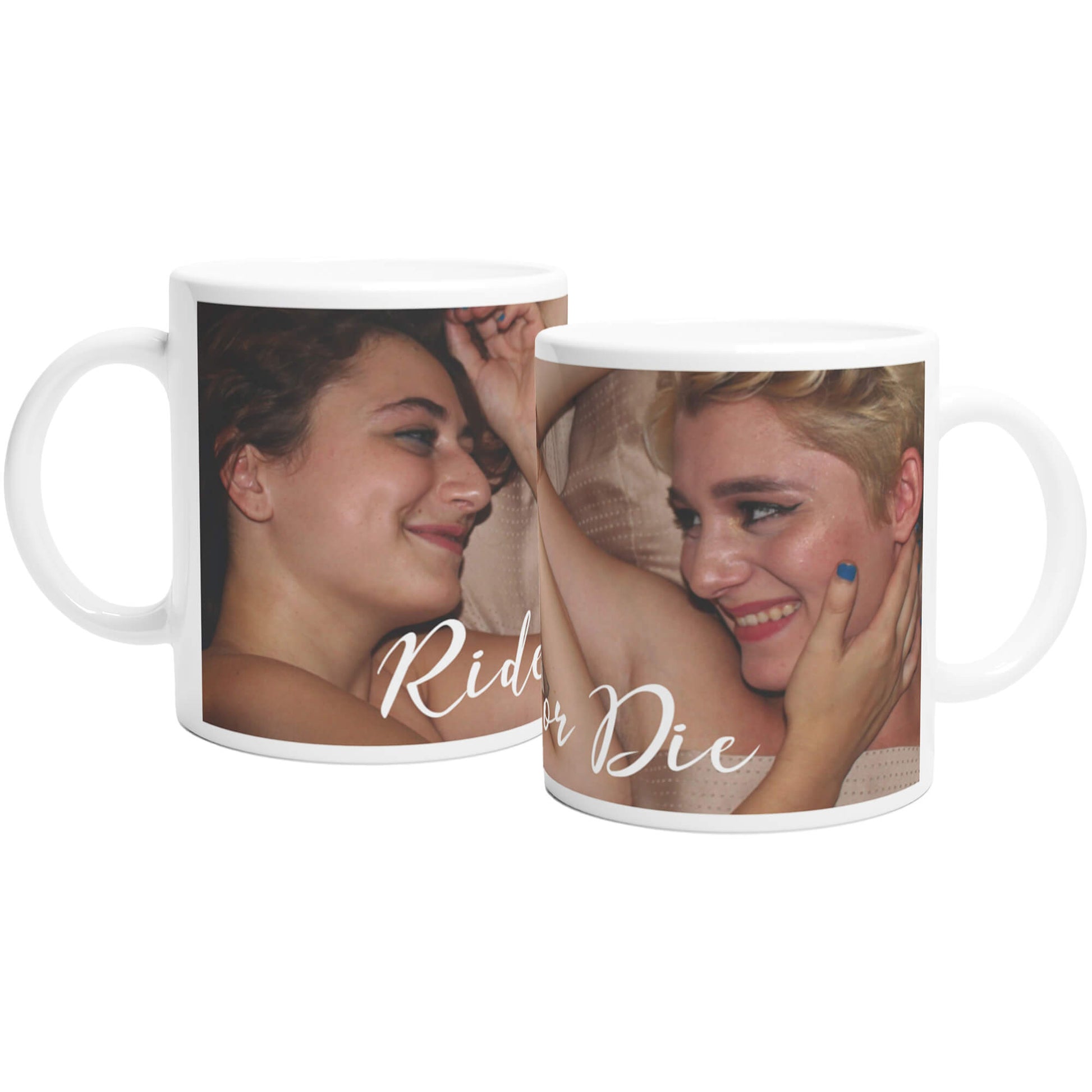 Ride or die personalised photo mug