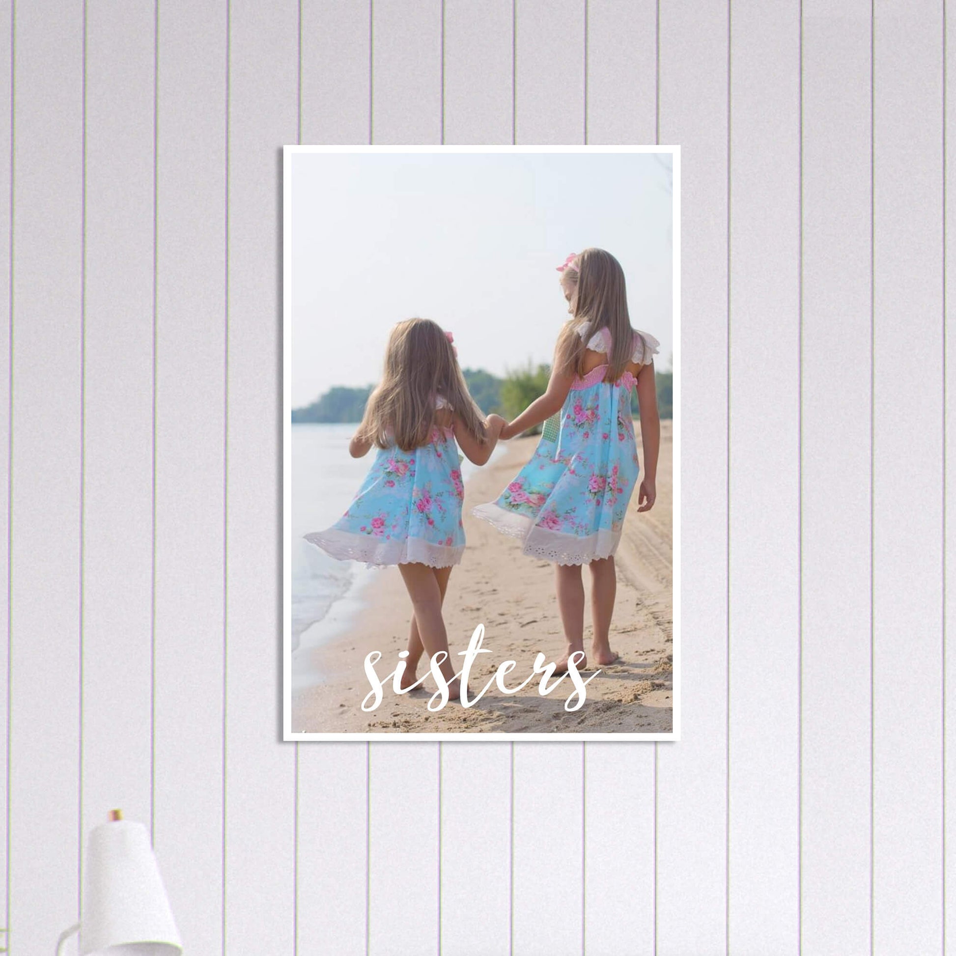 Sisters personalised photo poster - large