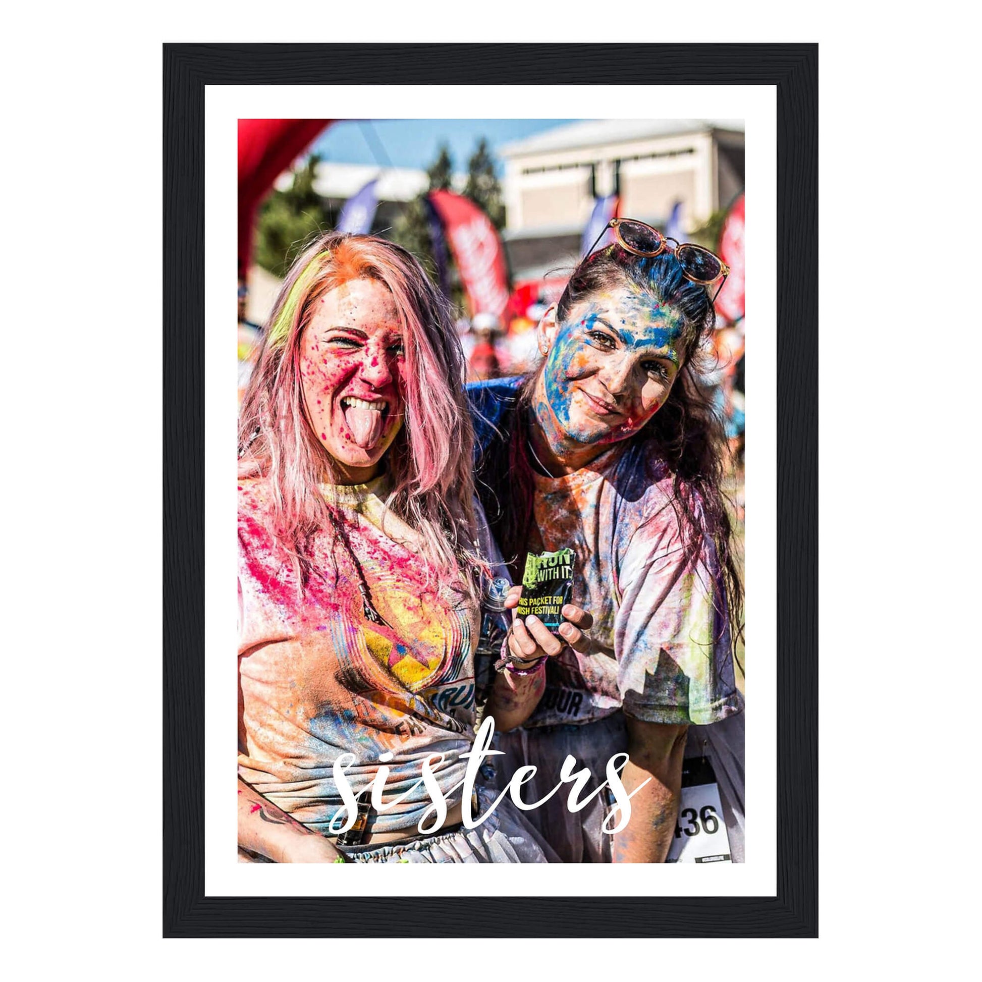 Sisters personalised photo framed print