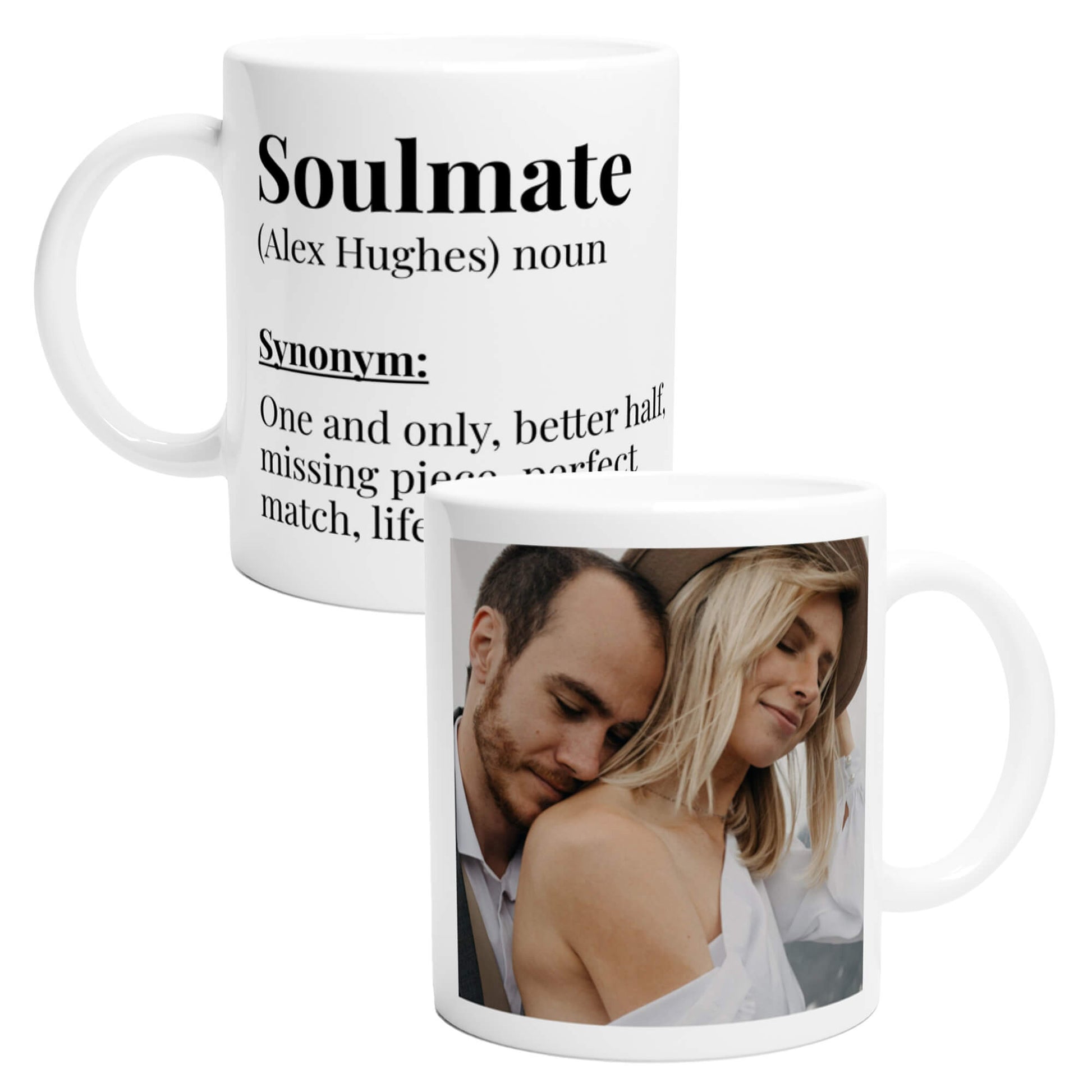 Soulmate dictionary definition personalised photo mug